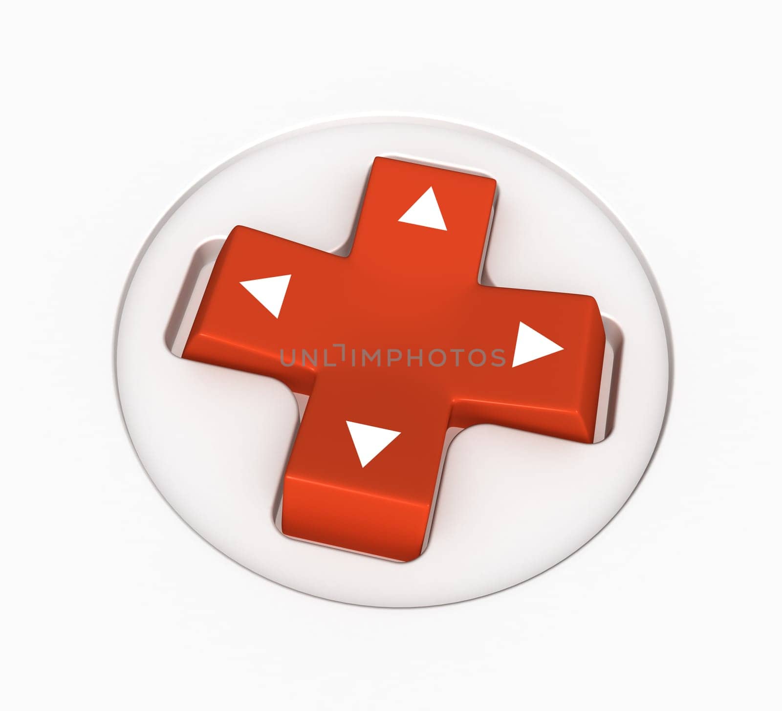 Three-dimensional image - video game directional control pad