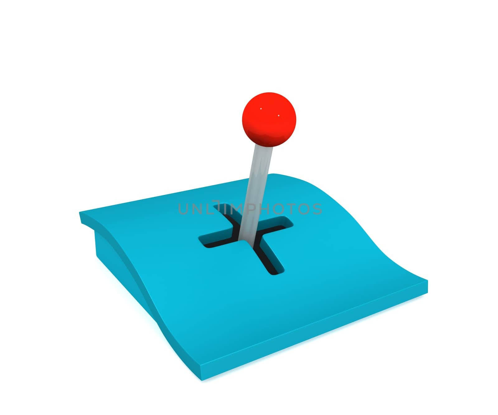 Three-dimensional image - control panel with the four-way lever.