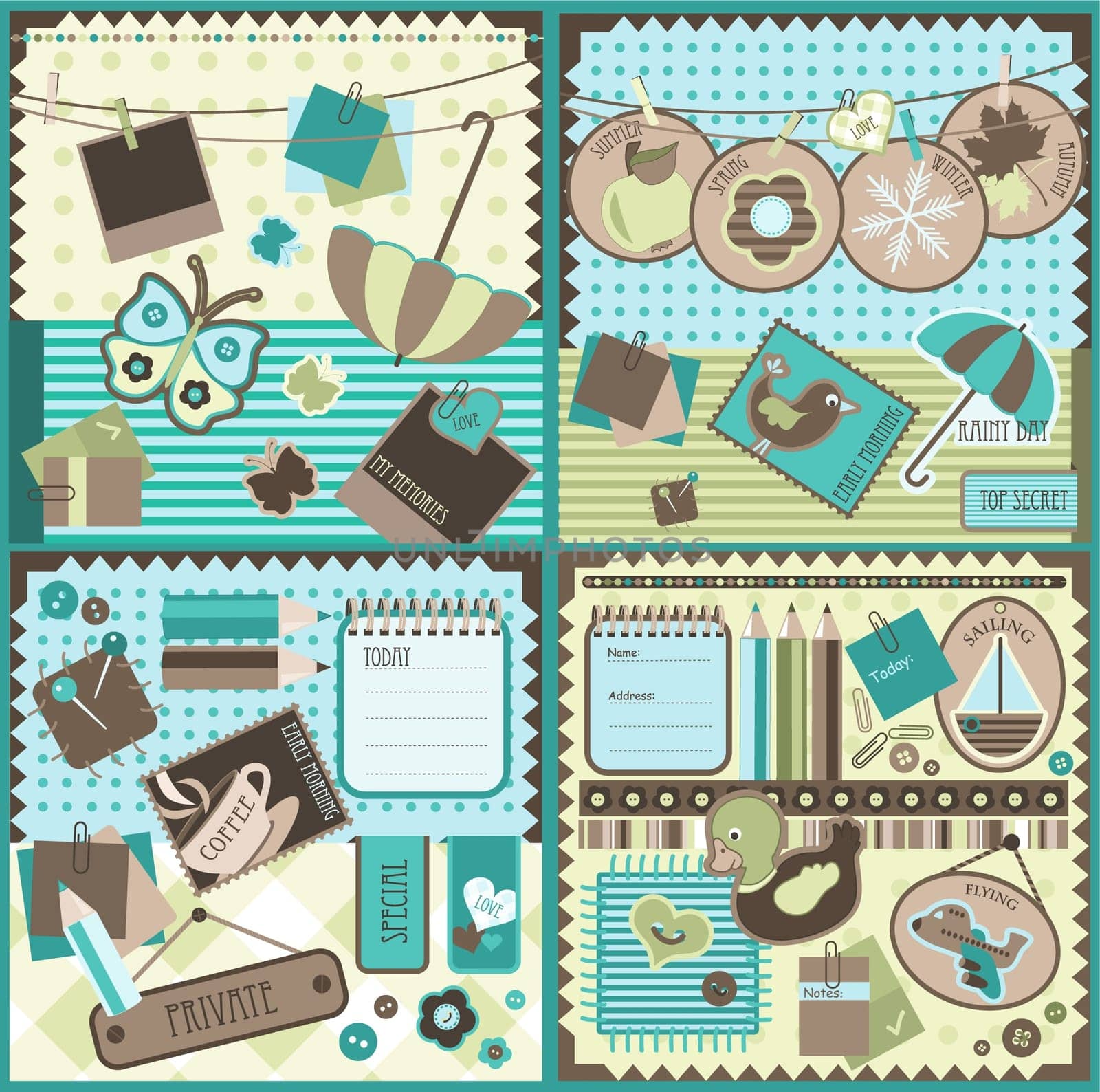 Scrapbook elements, vector