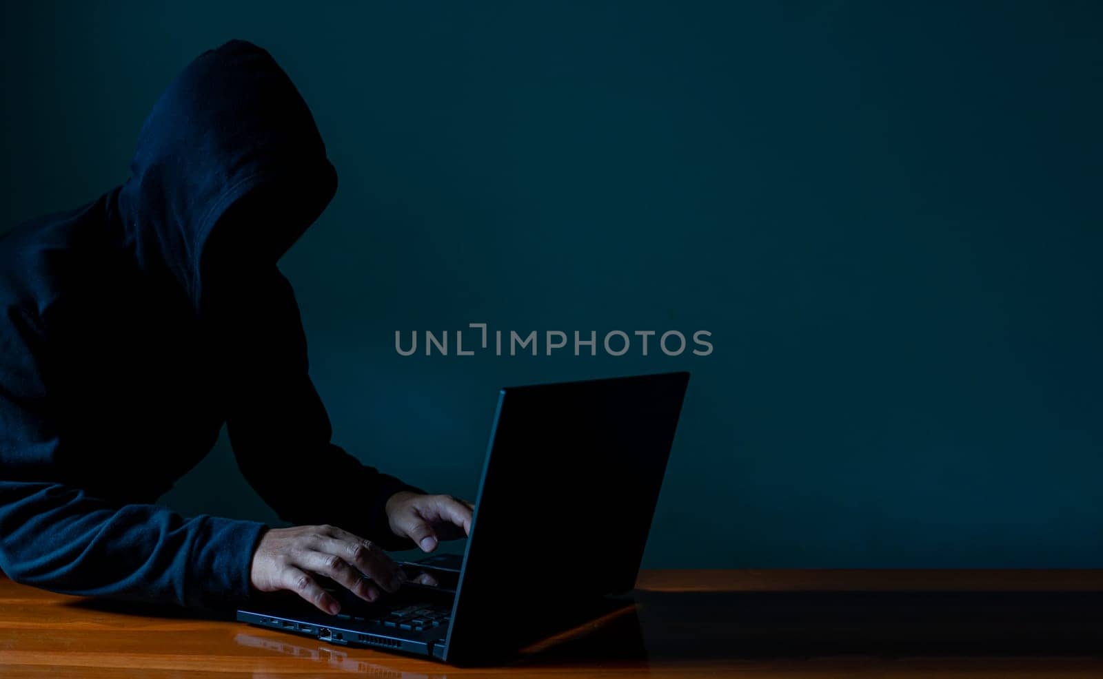 Hackers spy on cell phones. Concept of information security system in internet network and information espionage.