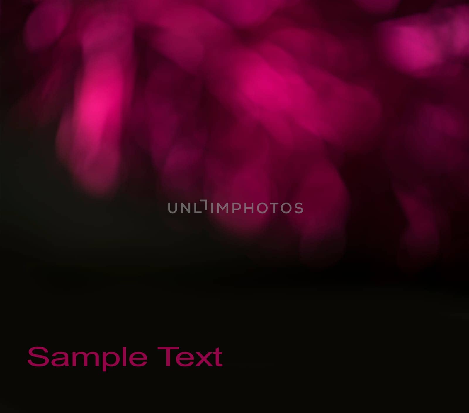 Abstract pink bokeh background with black copyspace. Purple light glow template design element.