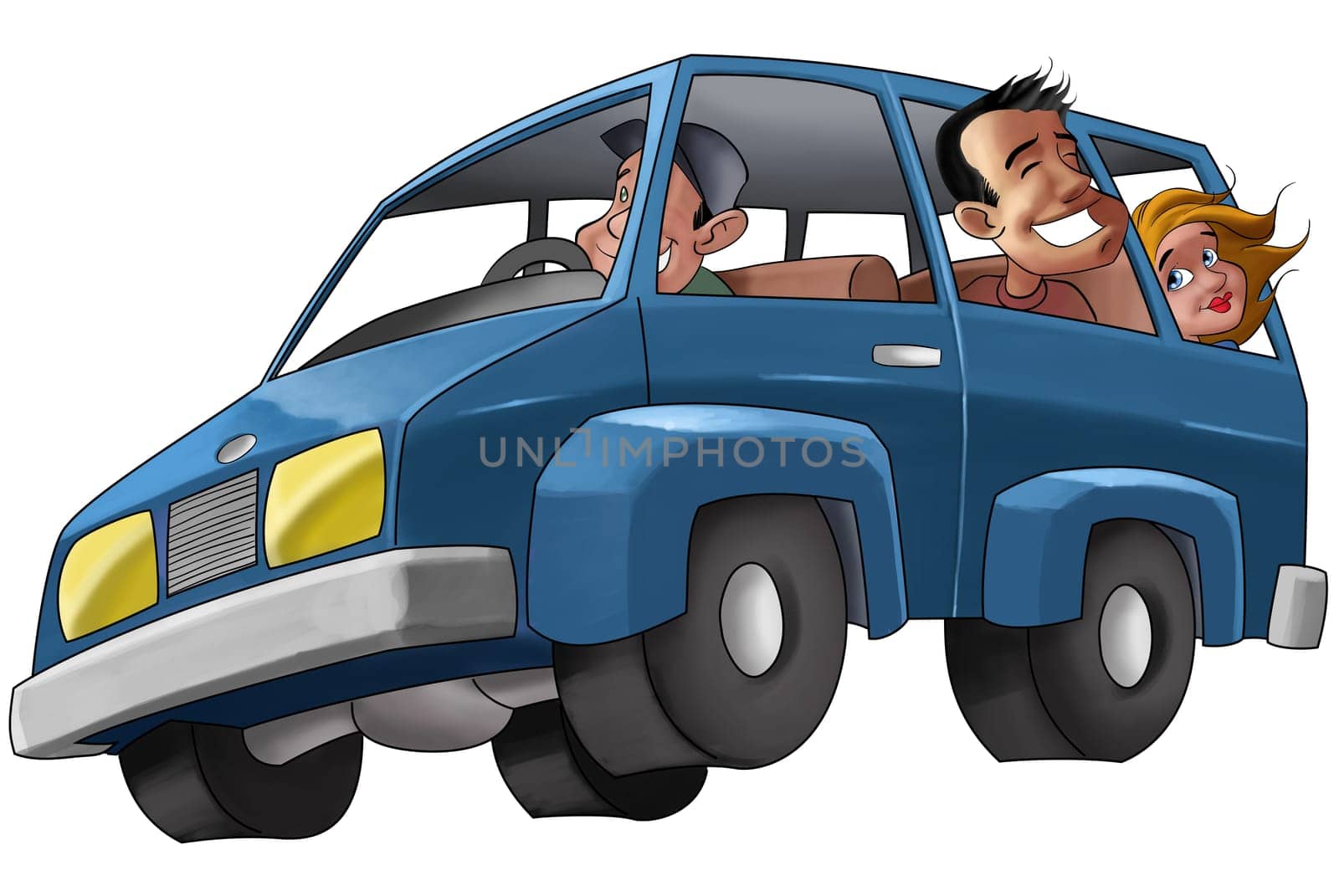 some people in a car in a vacancy trip
