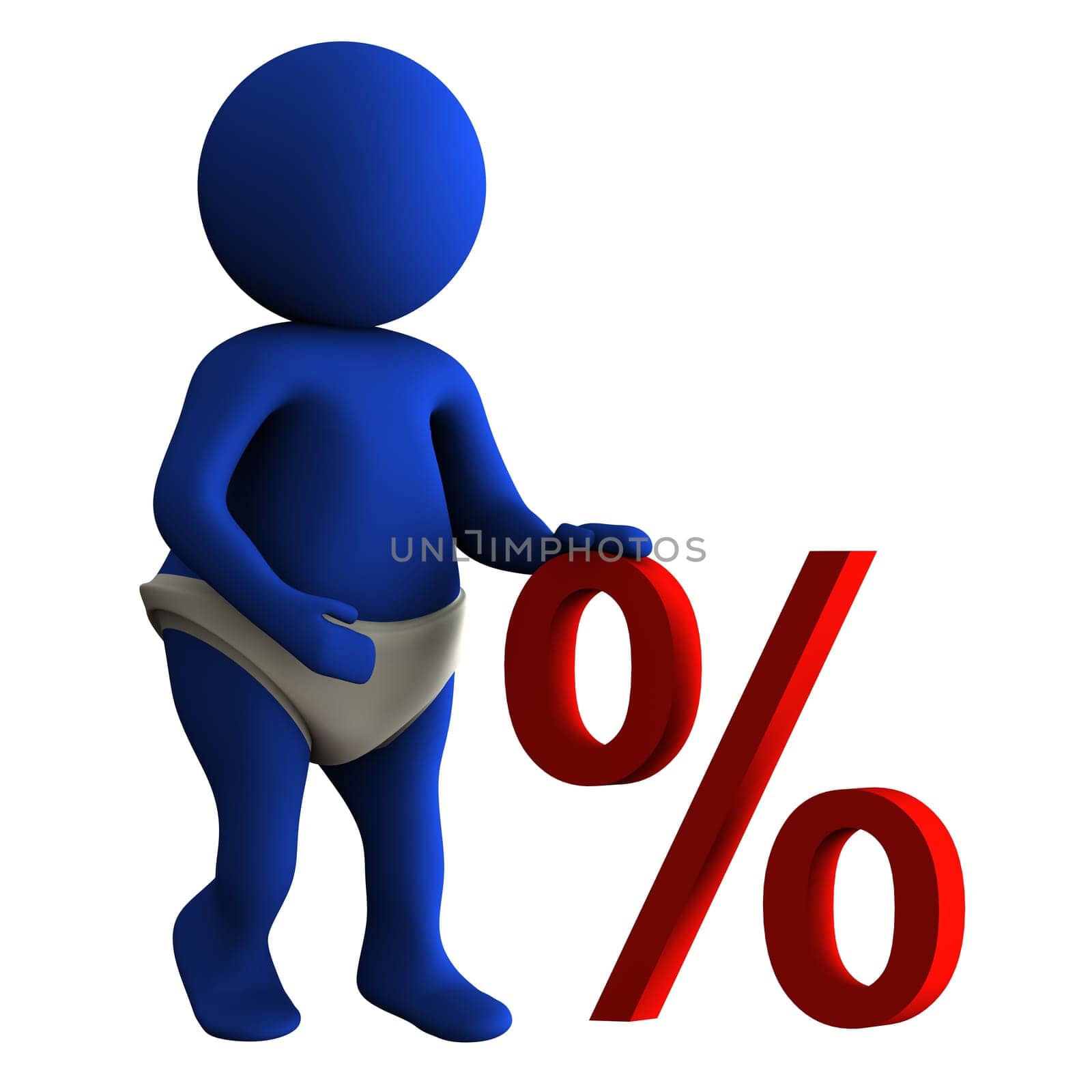 Figure in action 3d generated on a white background