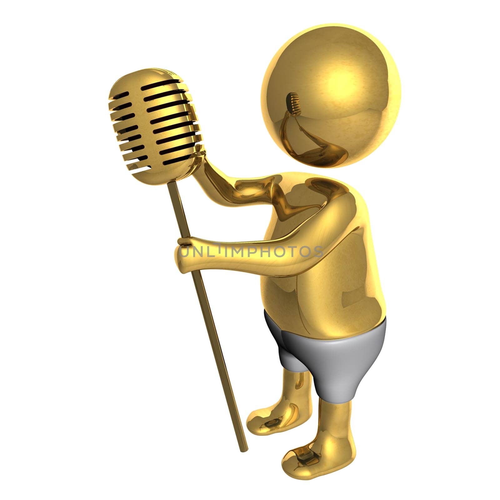 Figure in action 3d generated on a white background