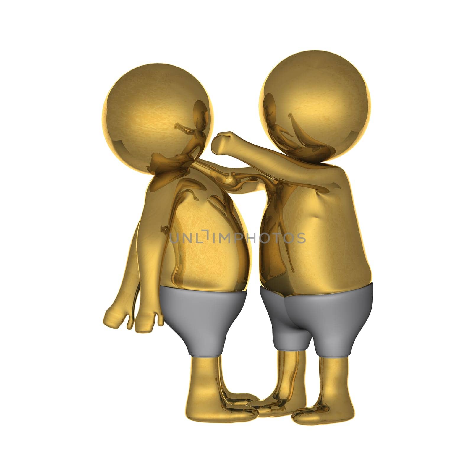 Figure in action 3d generated on a white background