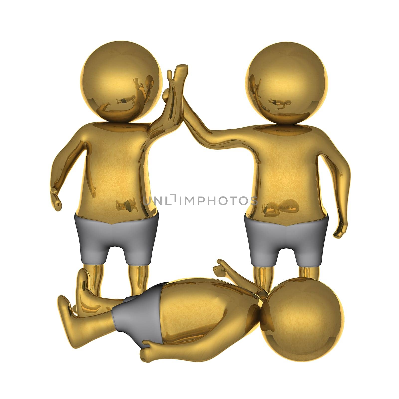 Figure in action 3d generated on a white background
