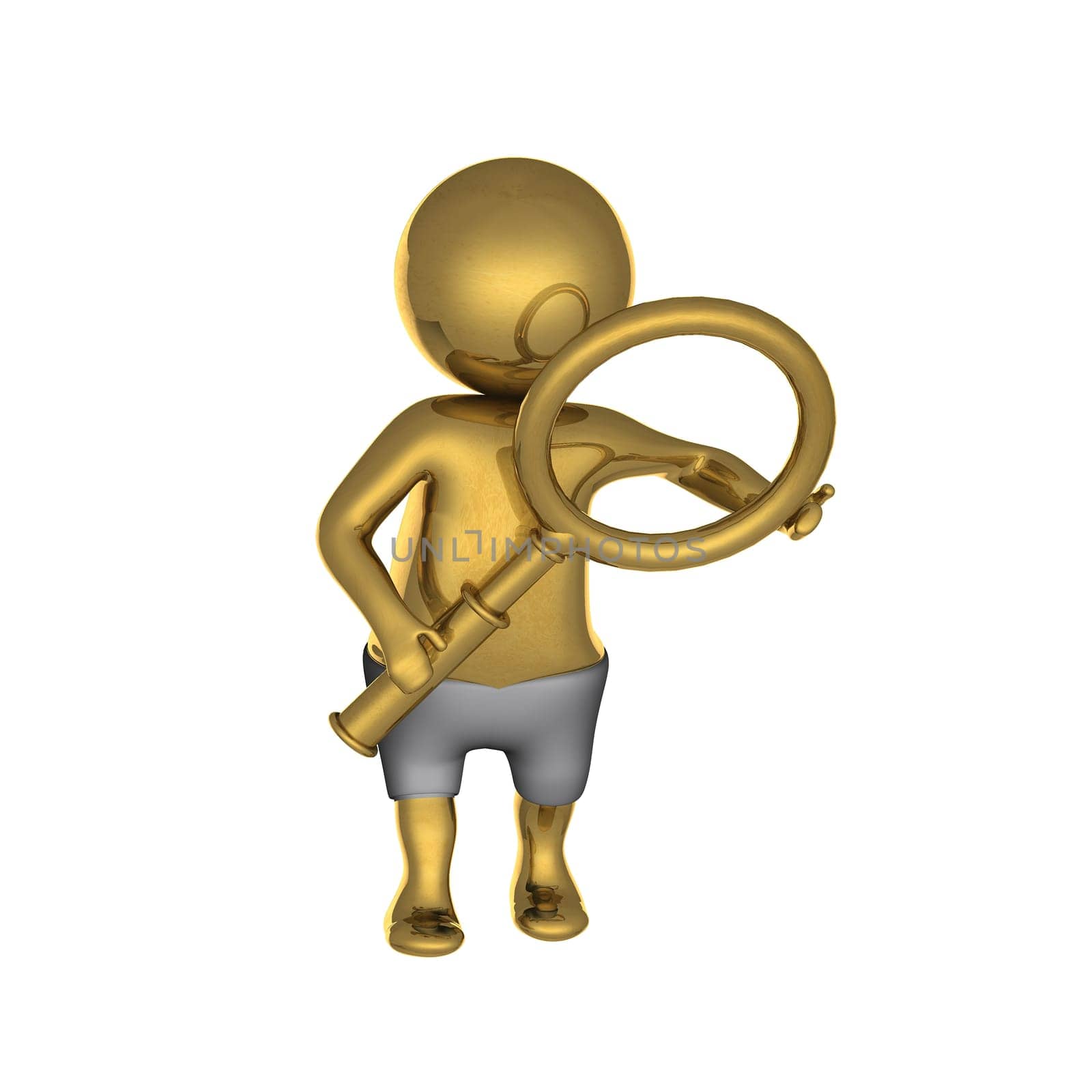 Figure in action 3d generated on a white background