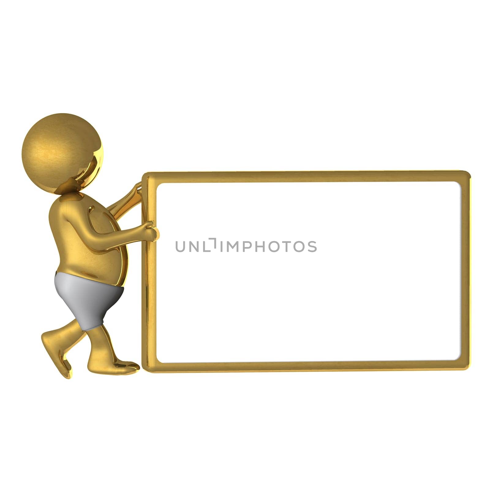 Figure in action 3d generated on a white background