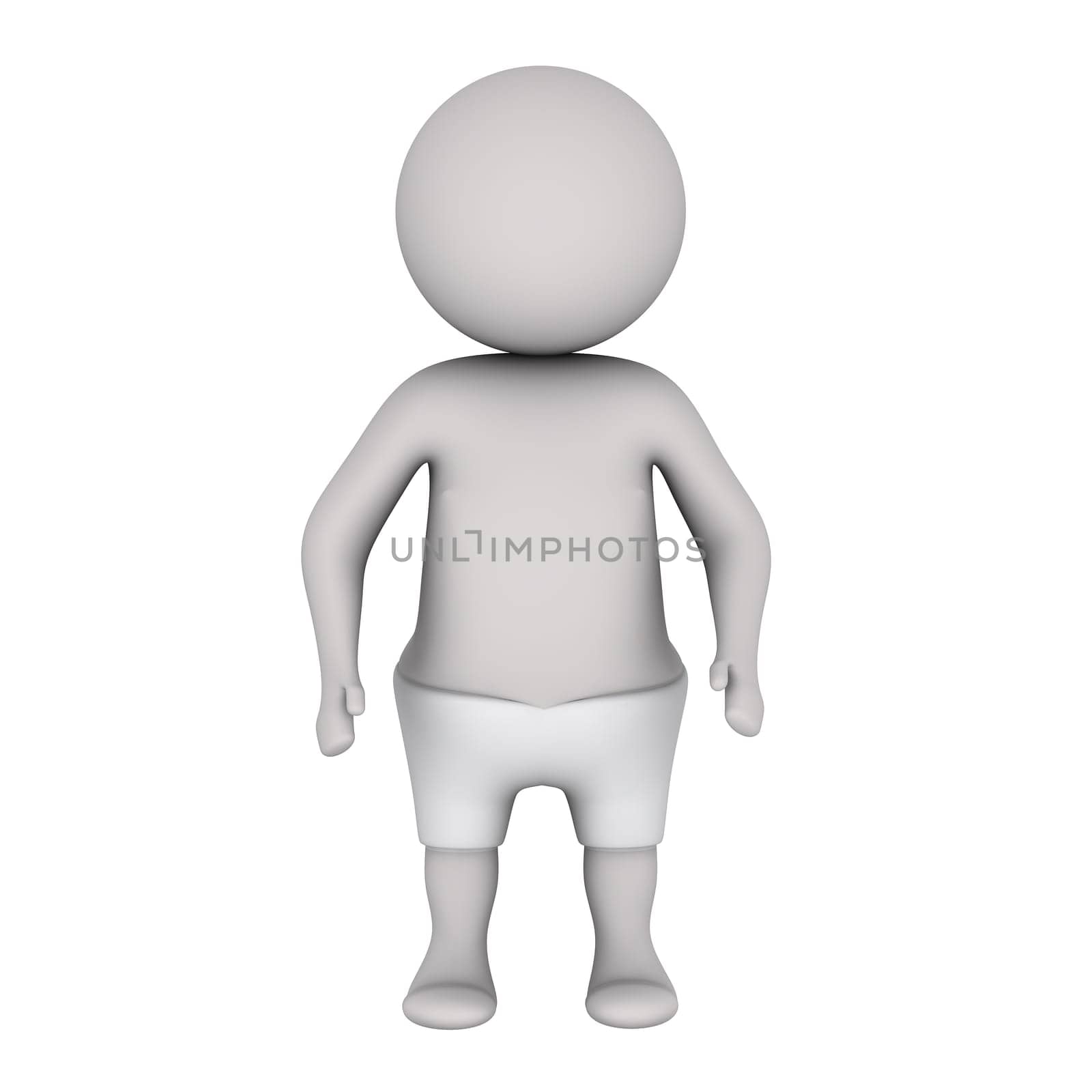 Figure in action 3d generated on a white background