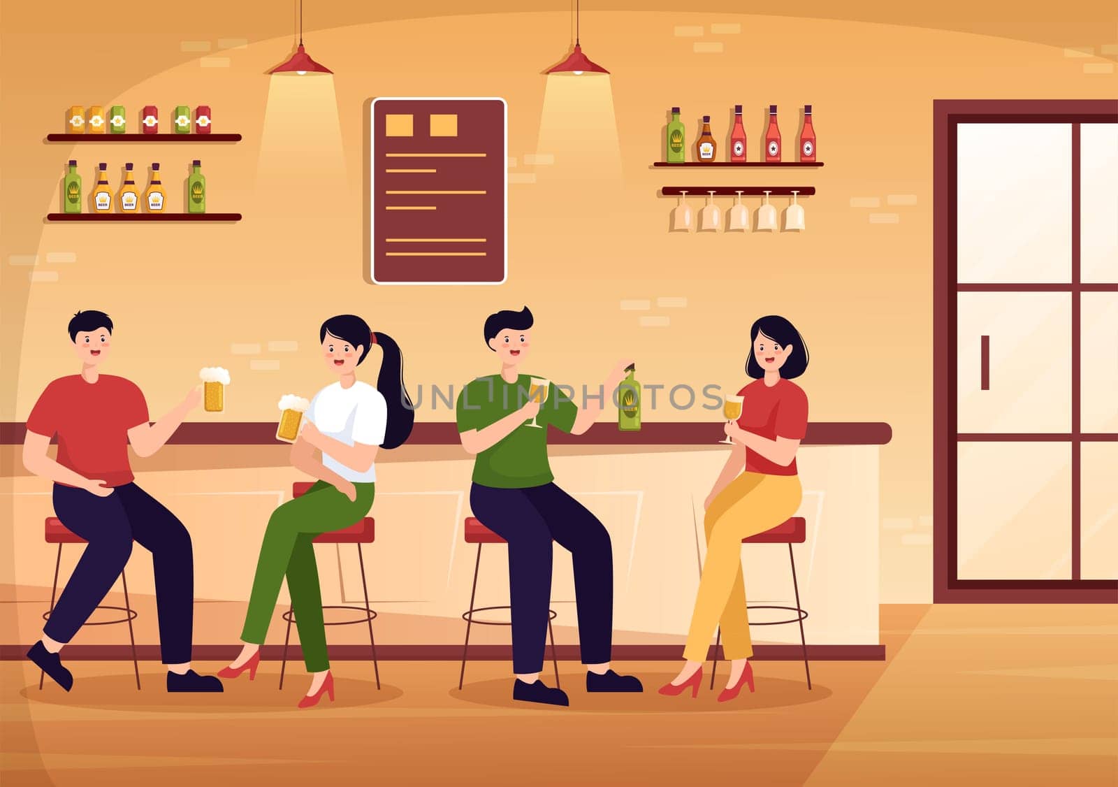 Wine Party Template Hand Drawn Cartoon Flat Illustration with People Dance, Holding a Bottle of Champagne and Drinking in Festive Event Concept