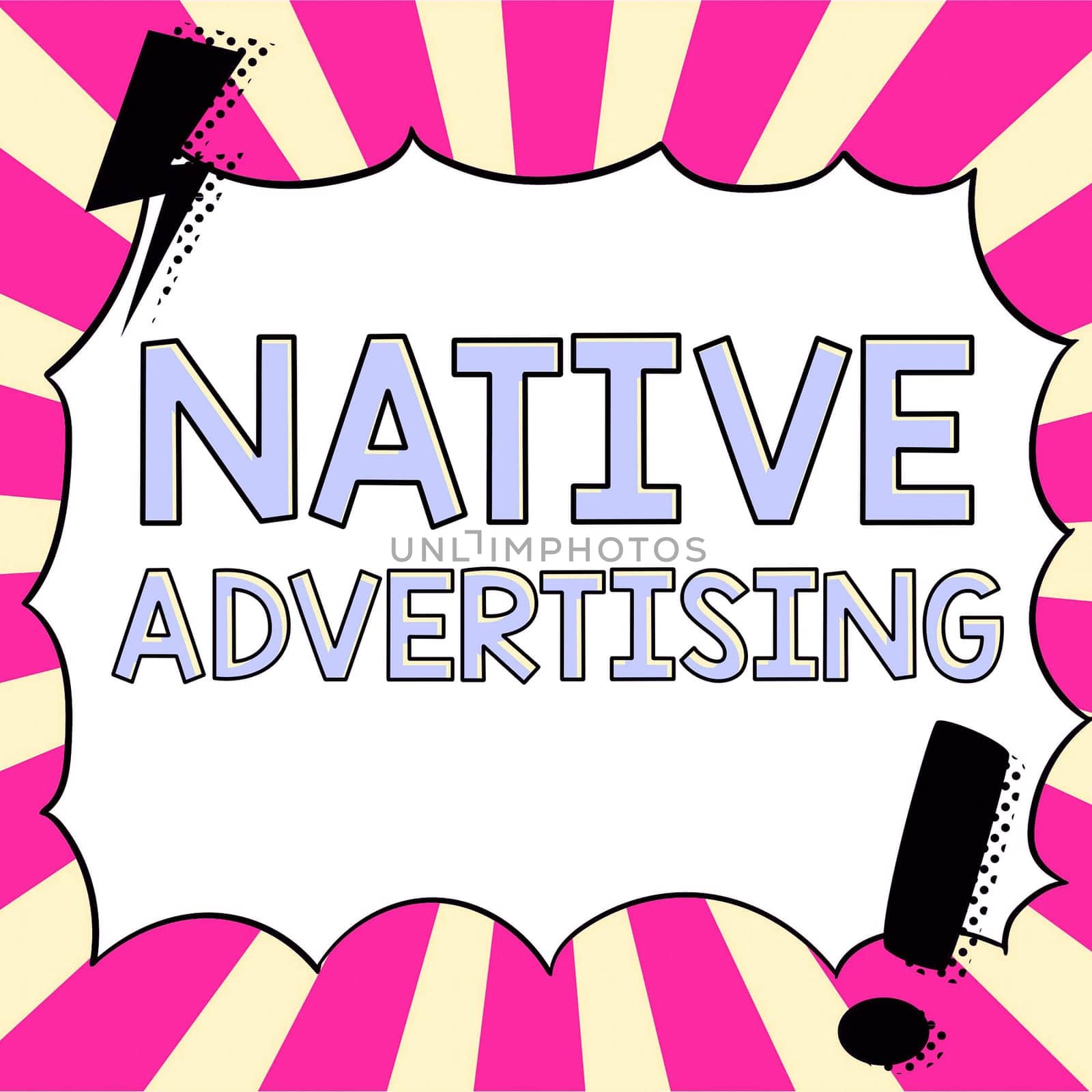 Conceptual caption Native AdvertisingOnline Paid Ads Match the Form Function of Webpage, Business approach Online Paid Ads Match the Form Function of Webpage