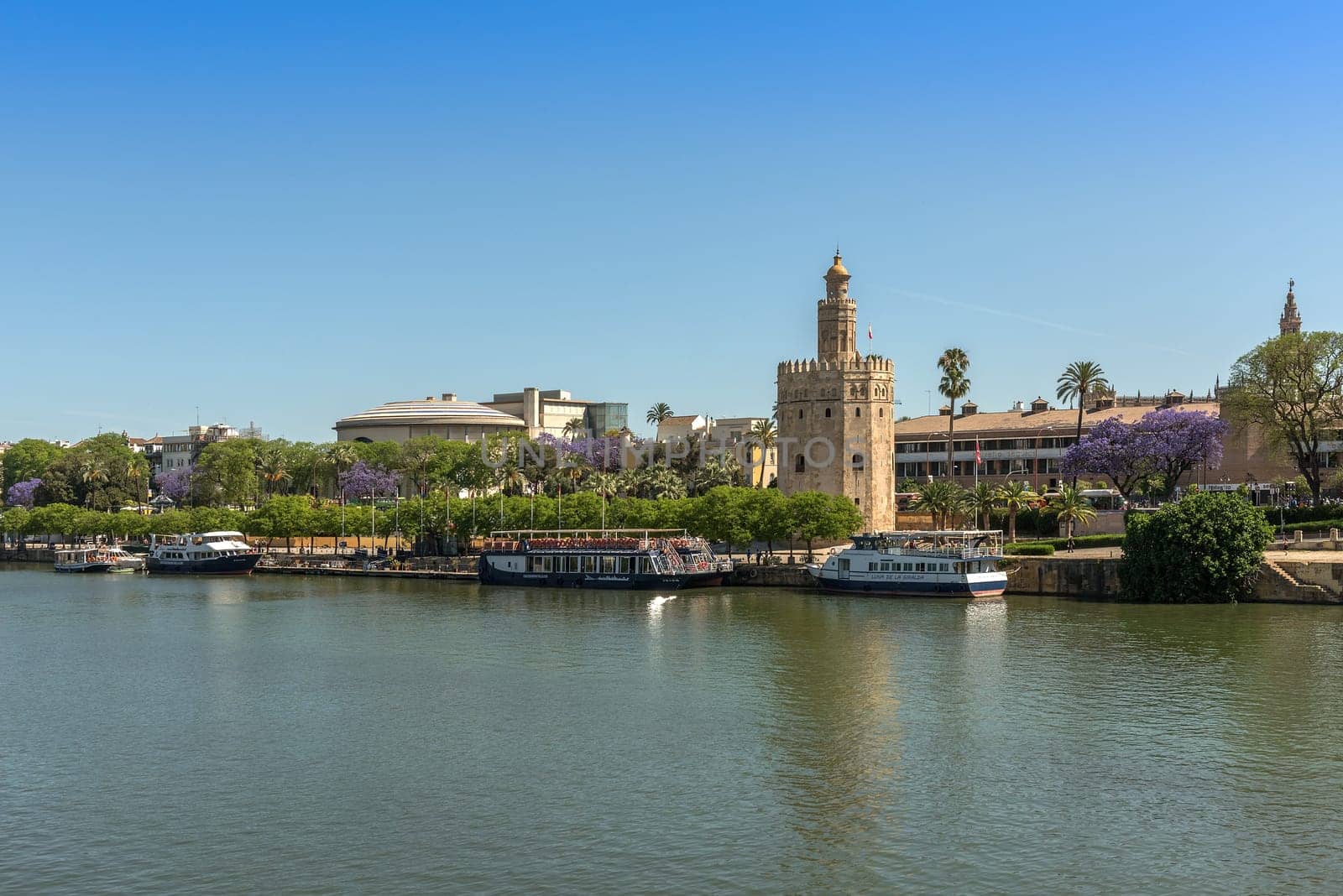View of the Guadalquivir River and the Torre del Oro, Seville, Spain
