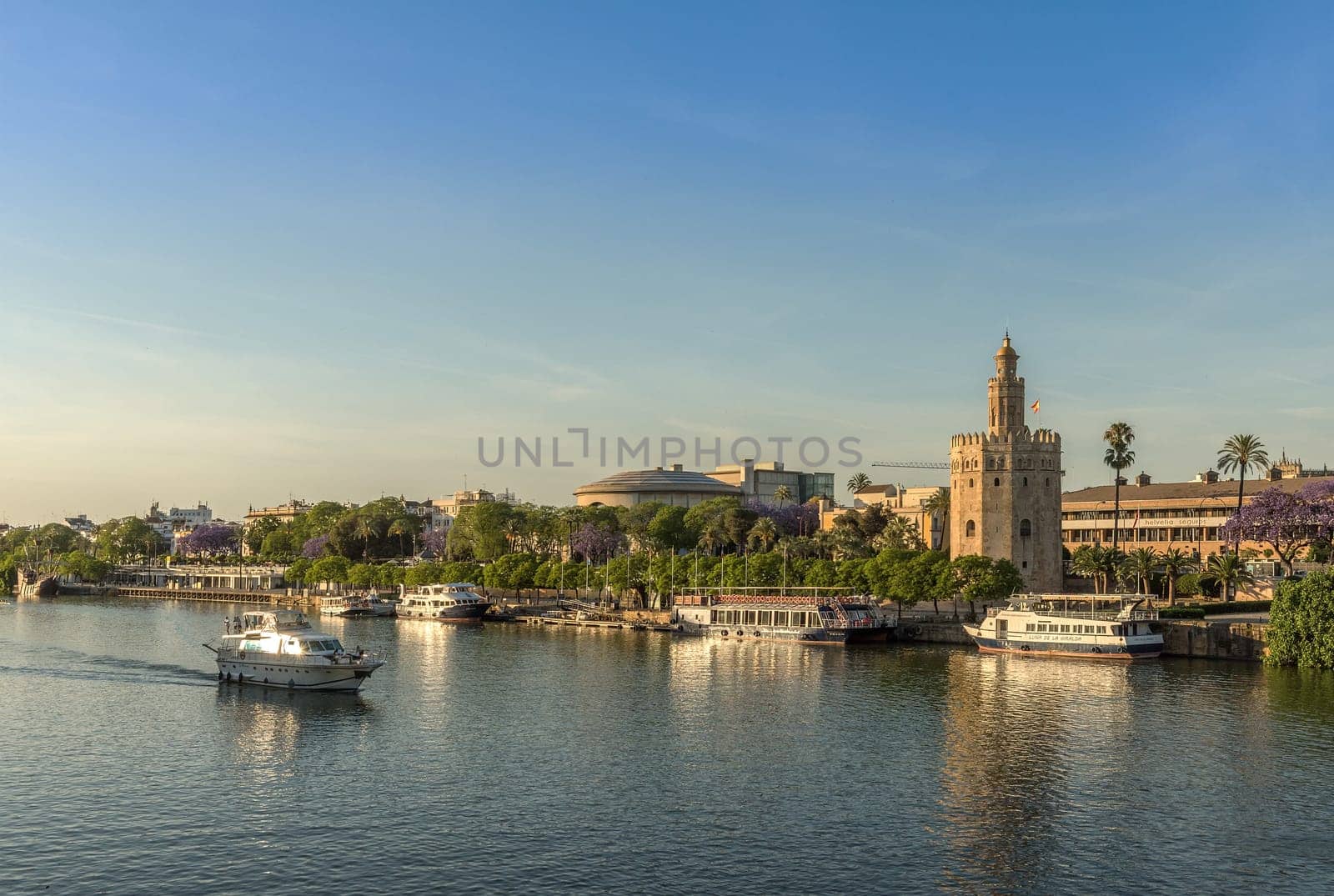 View of the Guadalquivir River and the Torre del Oro, Seville, Spain