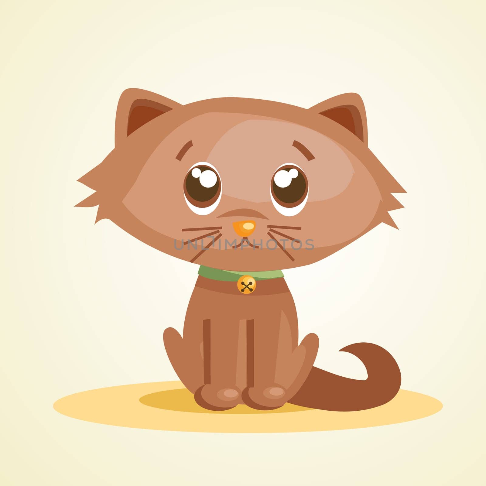 Cute cartoon cat, vector illustration