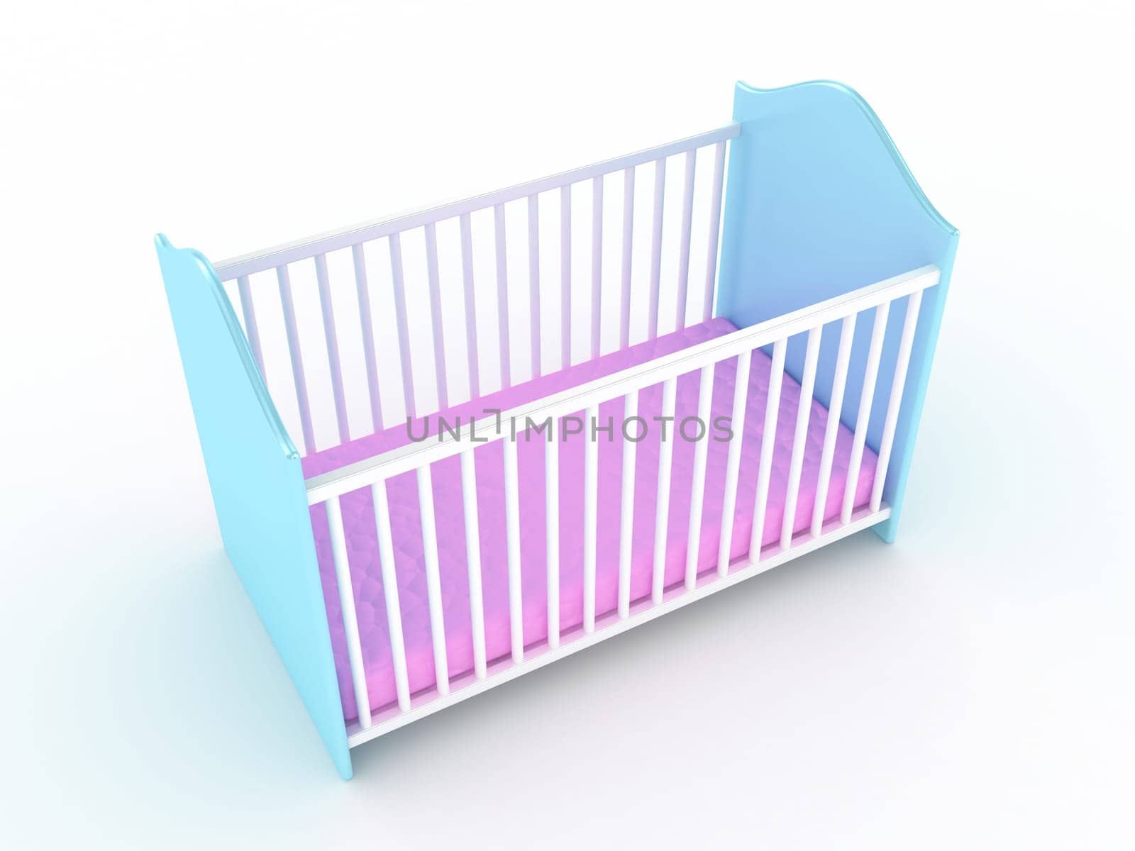 Illustration of a bed for the child on a light background