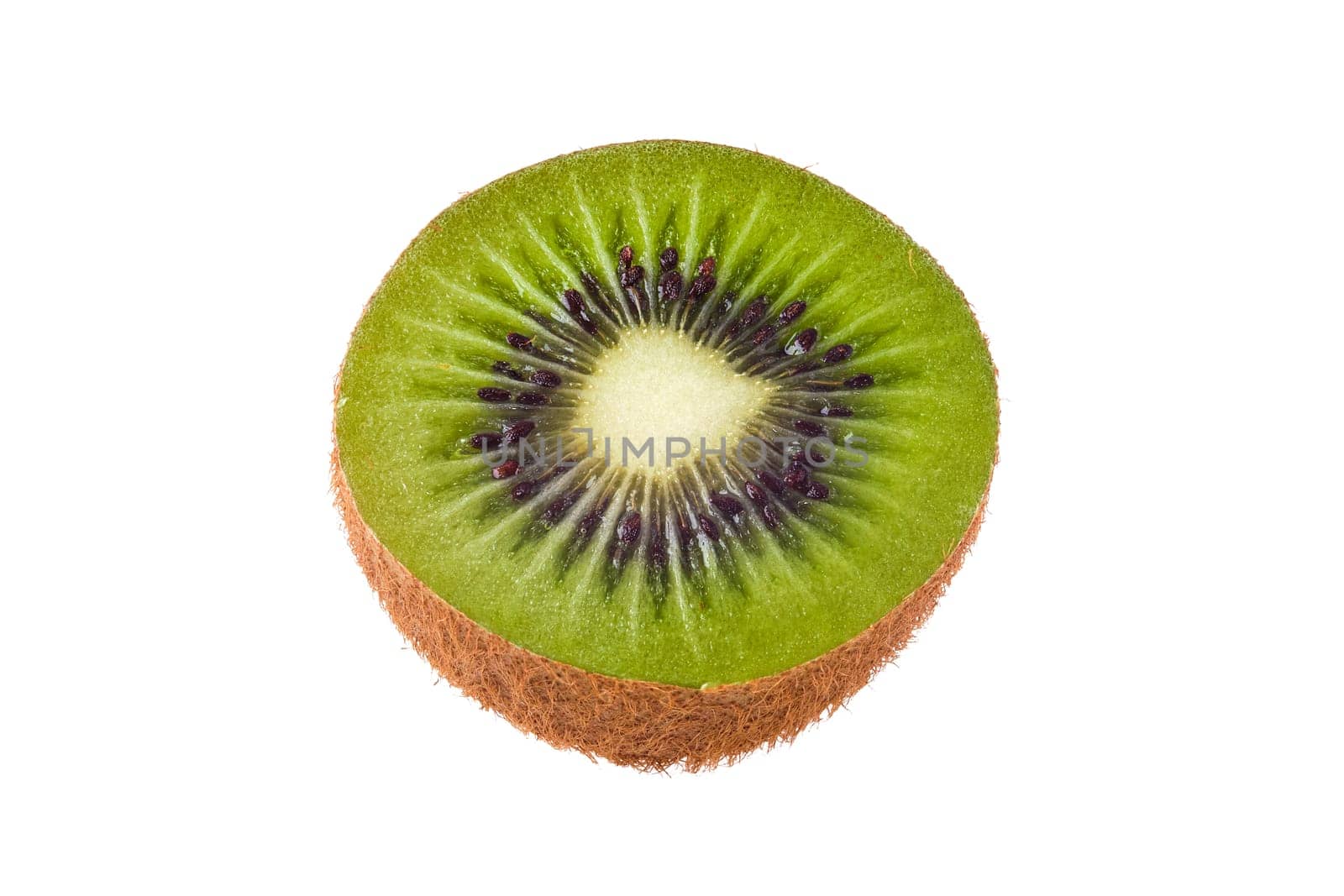 Top view of fresh kiwi isolated on white background