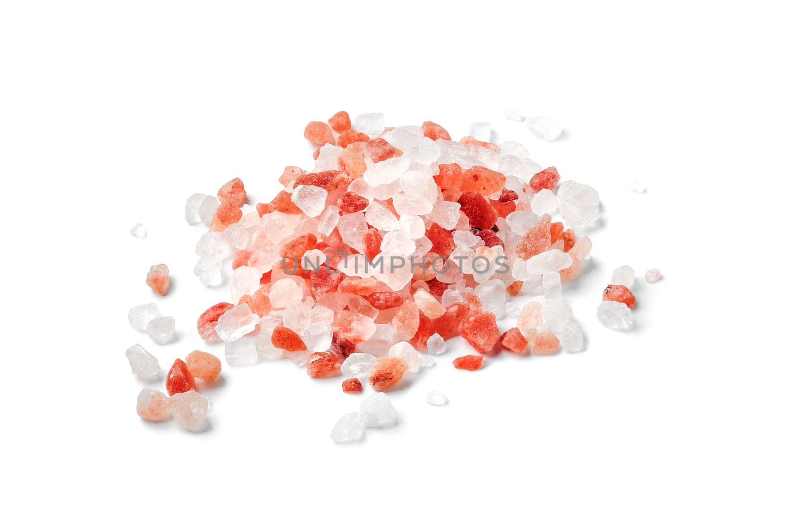 Pink Himalayan salt isolated on white background