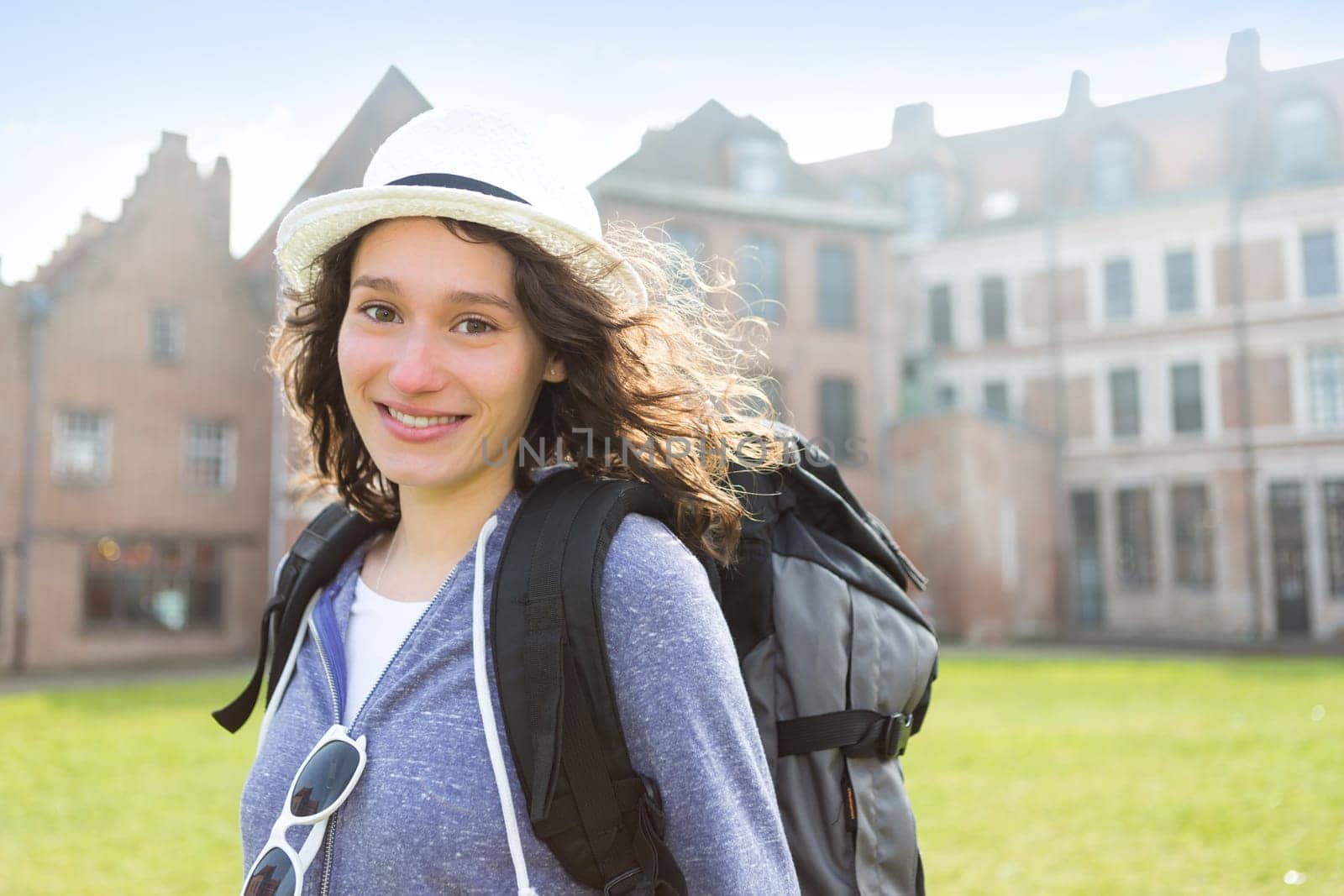 View of a Young attractive woman on holidays