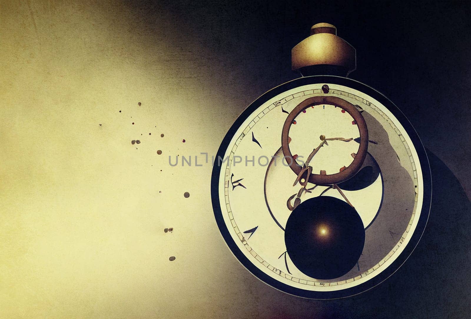 Clock in vintage style, illustration
