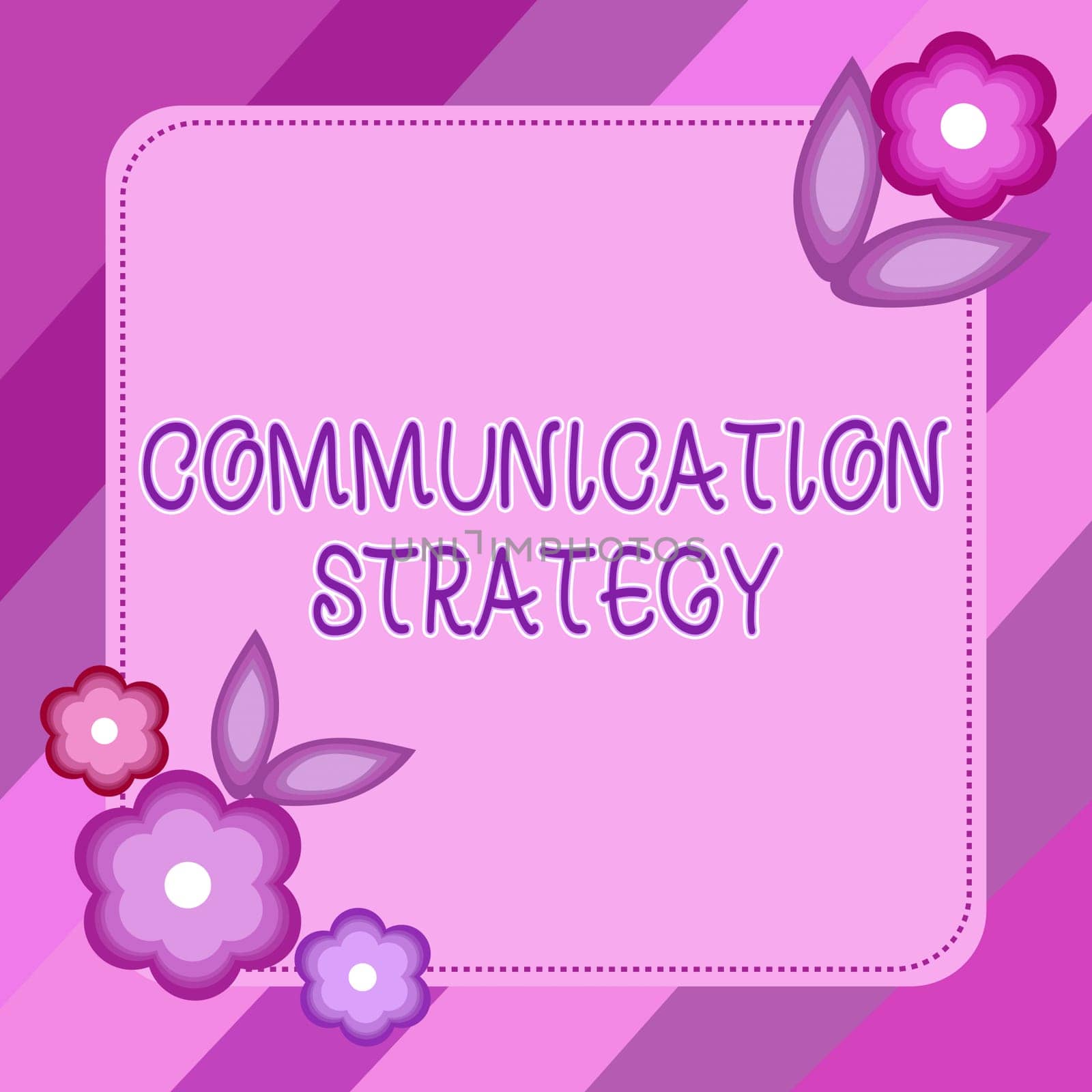 Text caption presenting Communication Strategy, Internet Concept Verbal Nonverbal or Visual Plans of Goal and Method