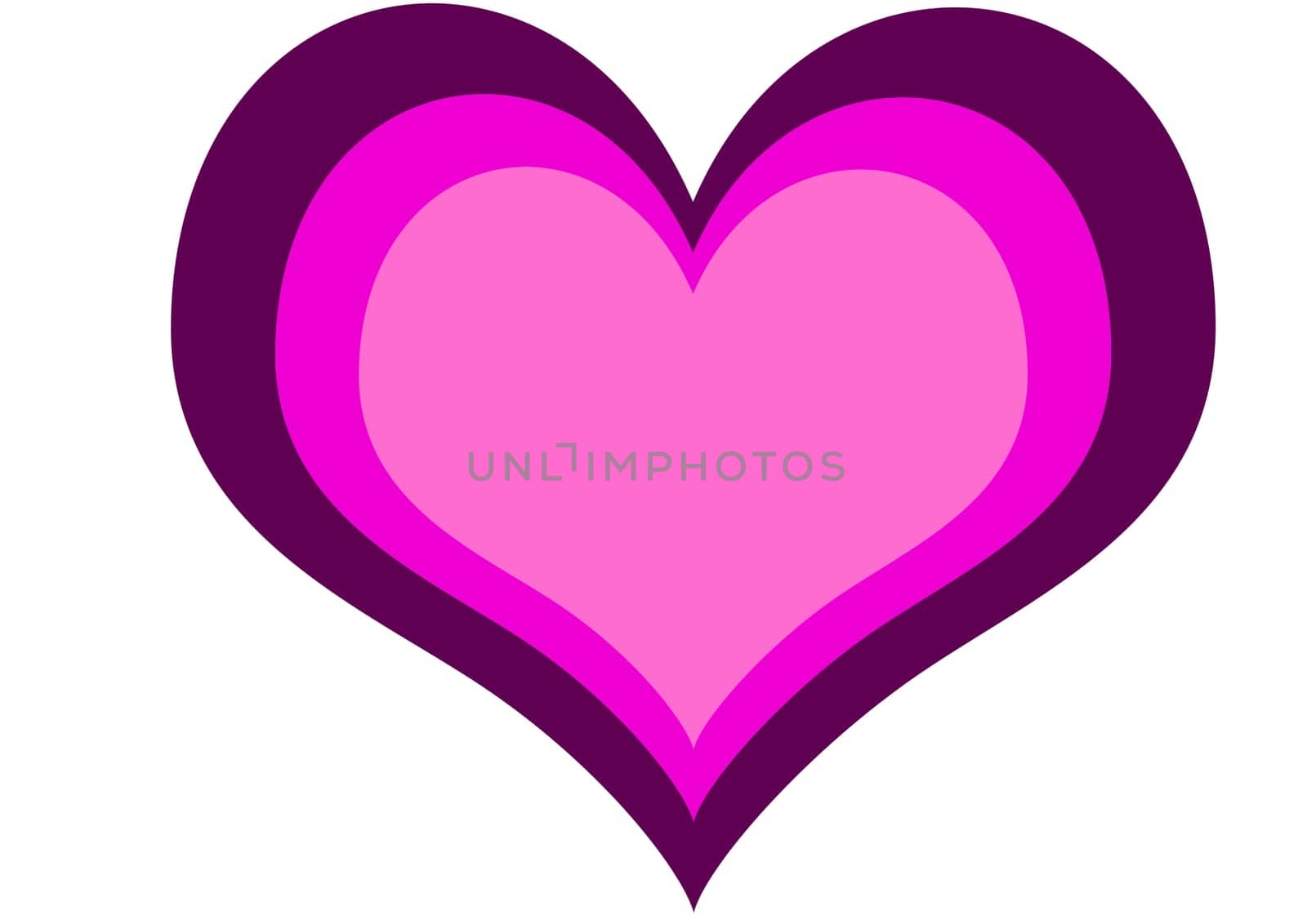 A very big red heart on the white background