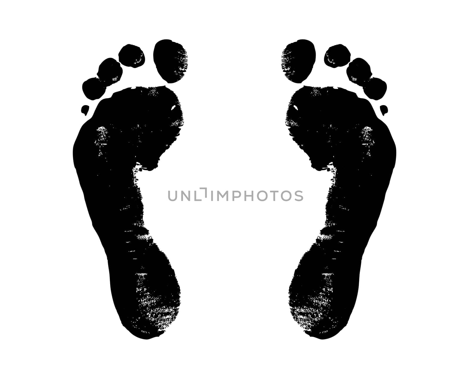 black footprints on white background