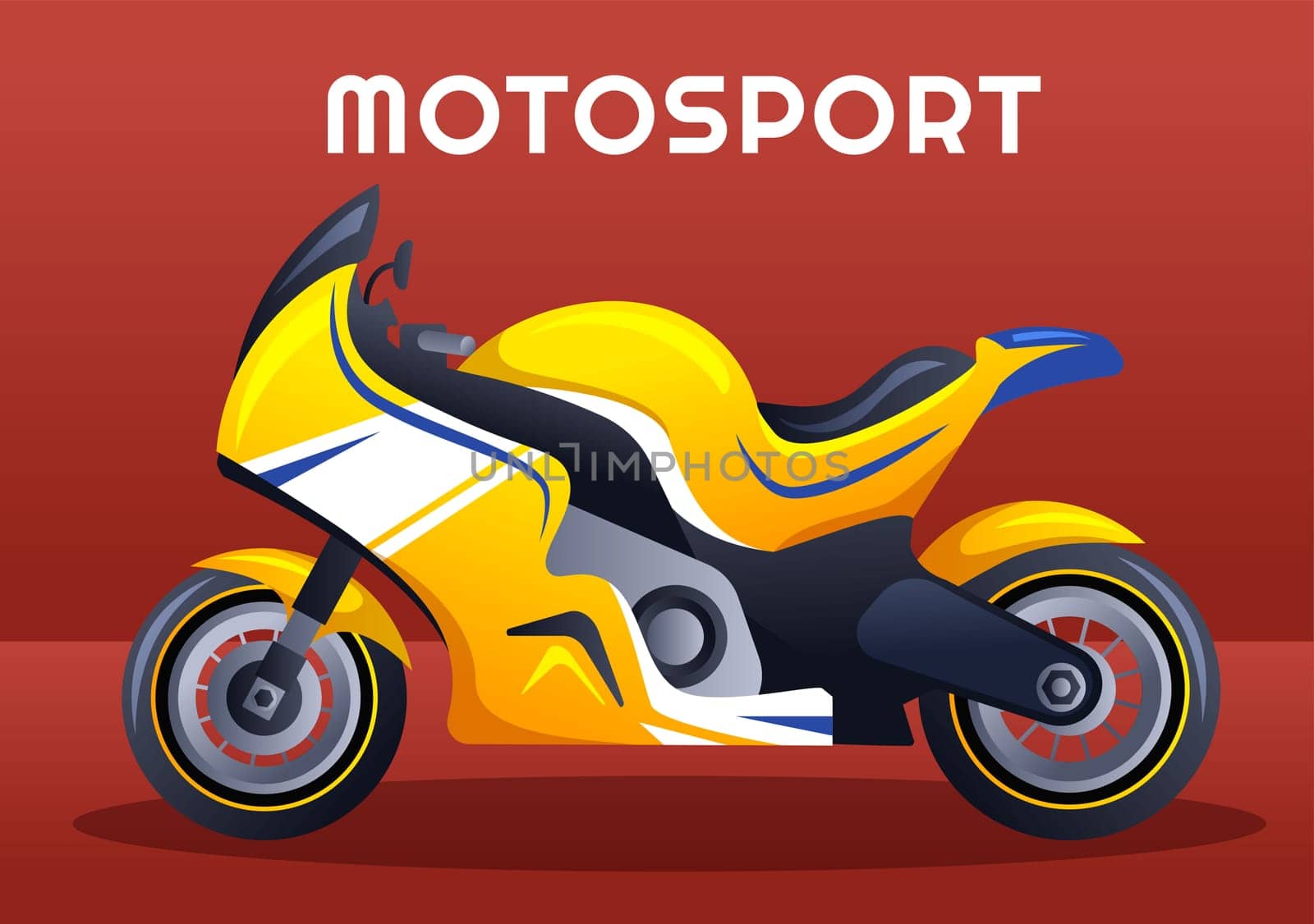 Racing Motosport Speed Bike Template Hand Drawn Cartoon Flat Illustration for Competition or Championship Race by Wearing Sportswear and Equipment