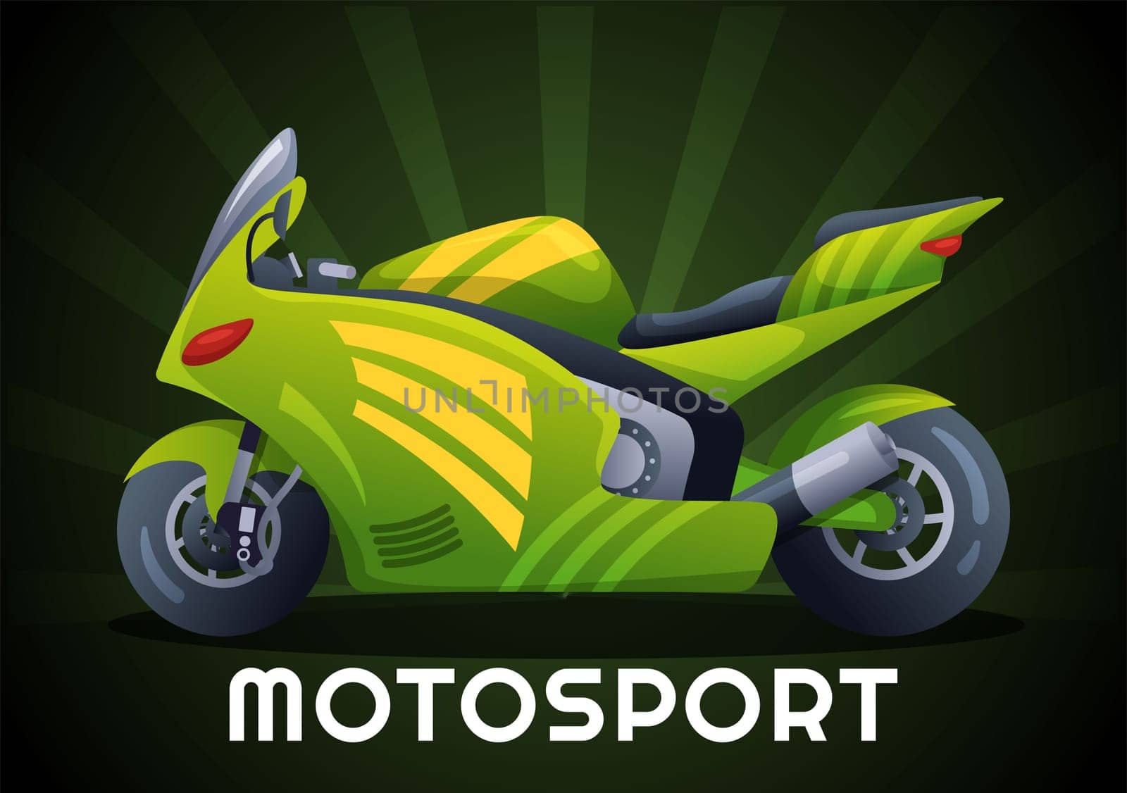 Racing Motosport Speed Bike Template Hand Drawn Cartoon Flat Illustration for Competition or Championship Race by Wearing Sportswear and Equipment