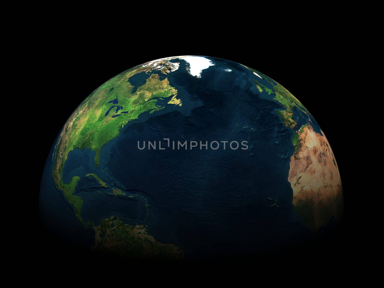 3d earth in black space