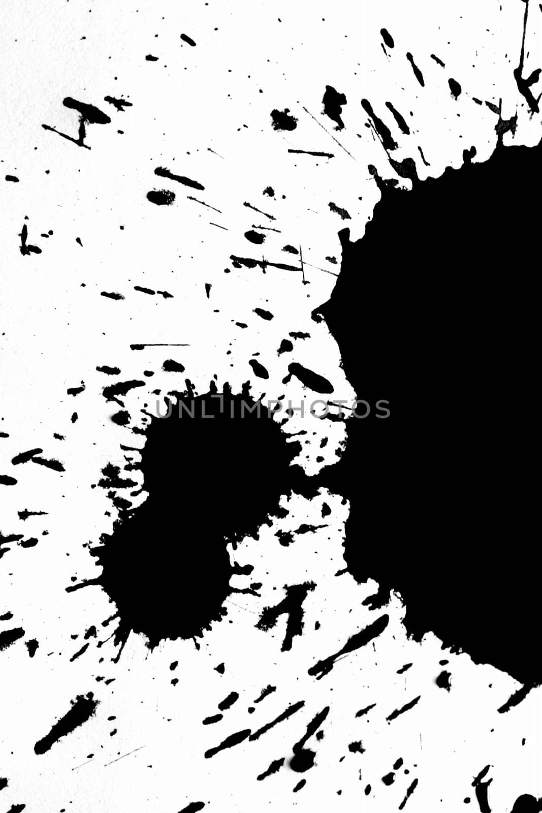 black grunge ink on white background