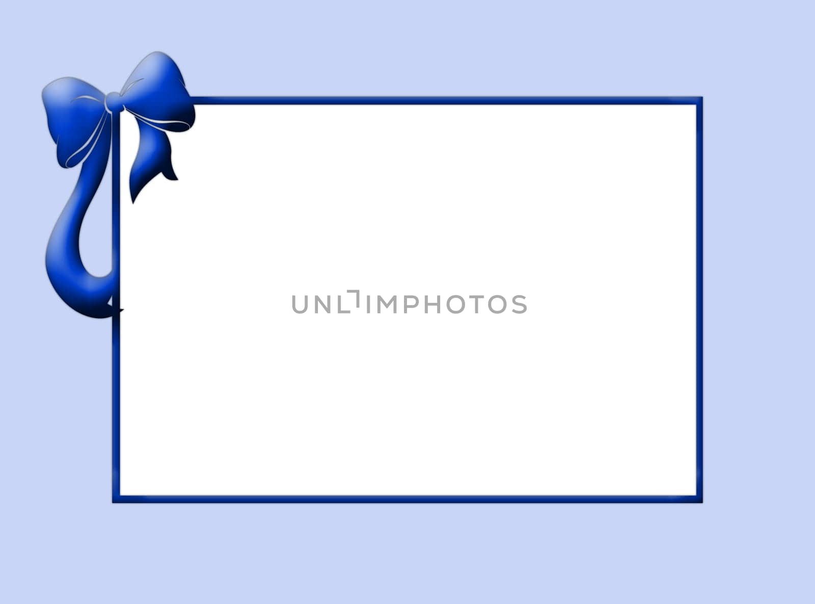 Baby blue border with a bow