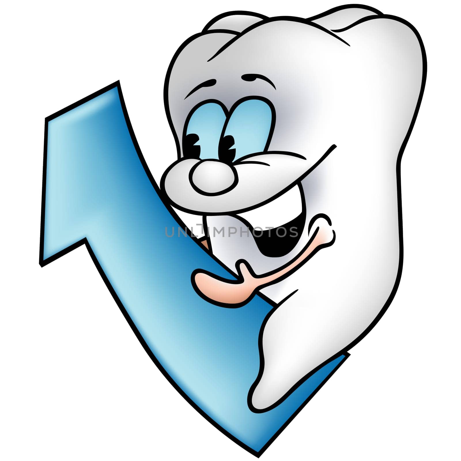 Little Tooth 2 - colored cartoon illustration as vector