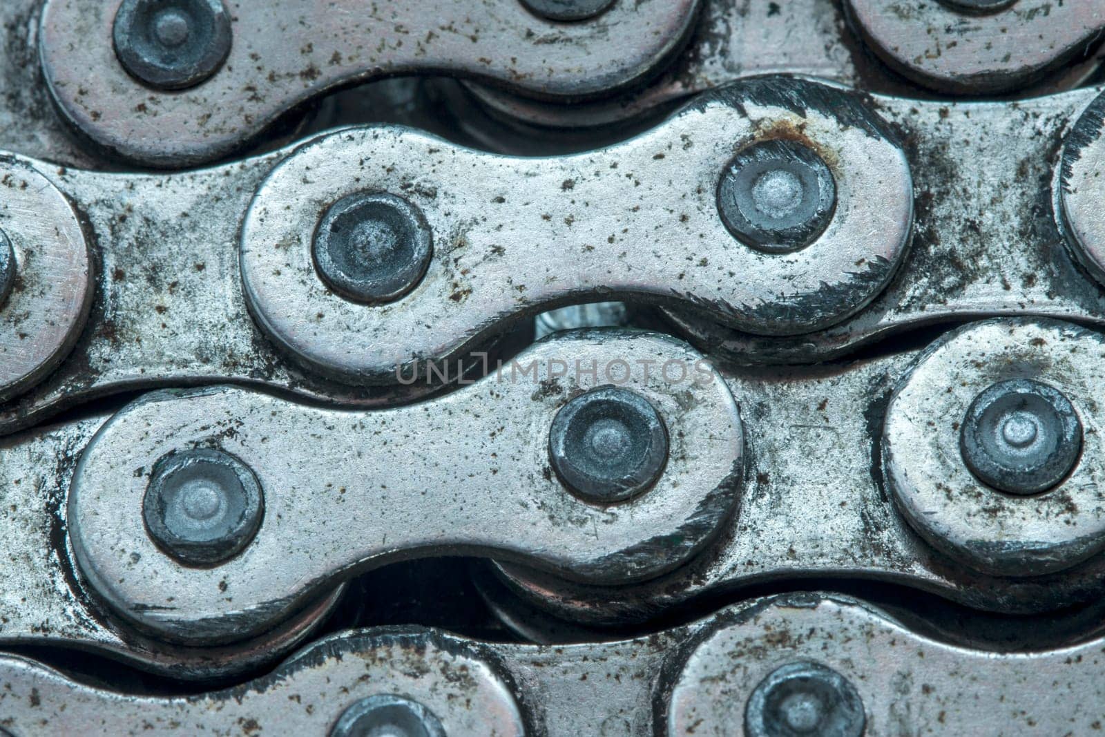 closeup of bicycle chain made from metal