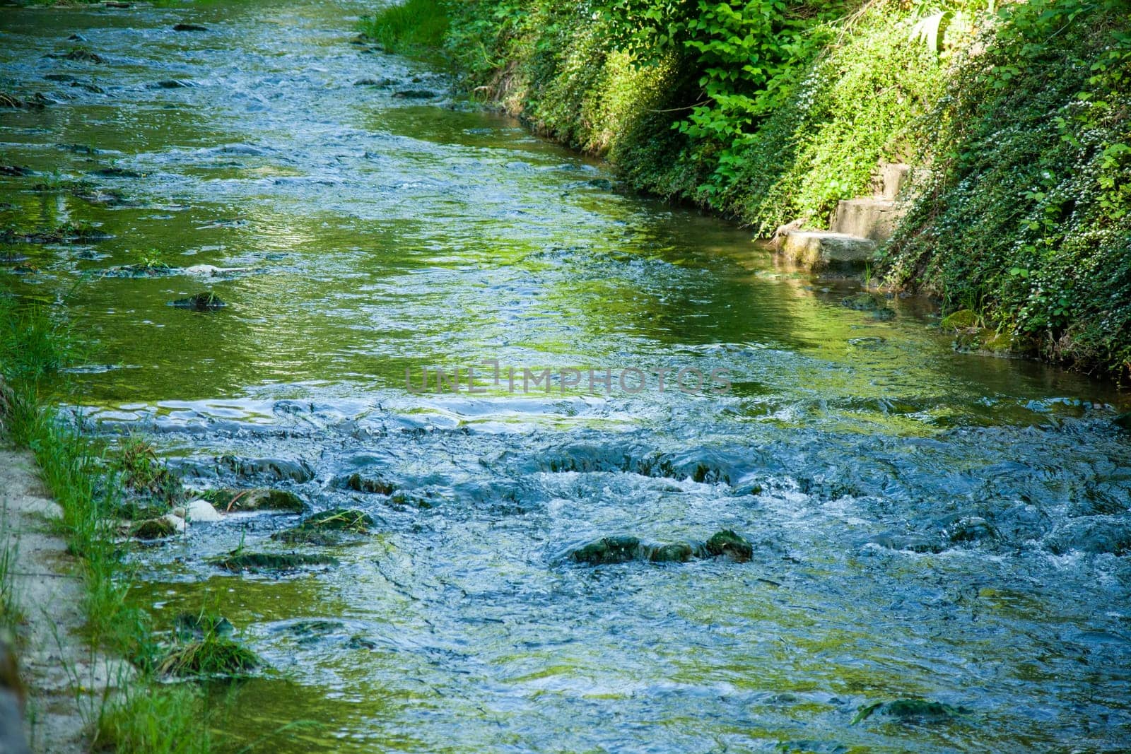 Gradna stream by Samobor pedestrian walkway.