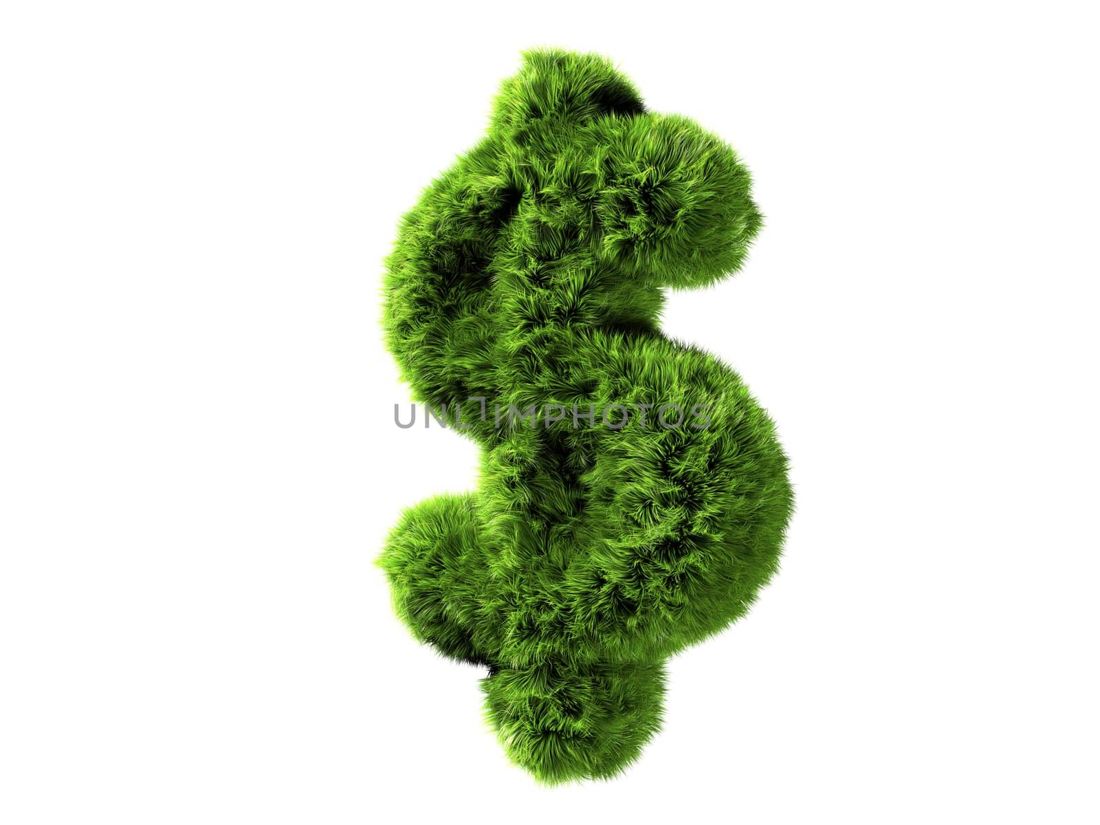 3d rendered illustration of a green dollar sign