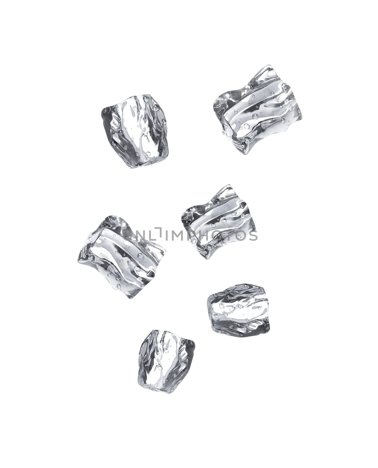 isolated ice cubes on a white background