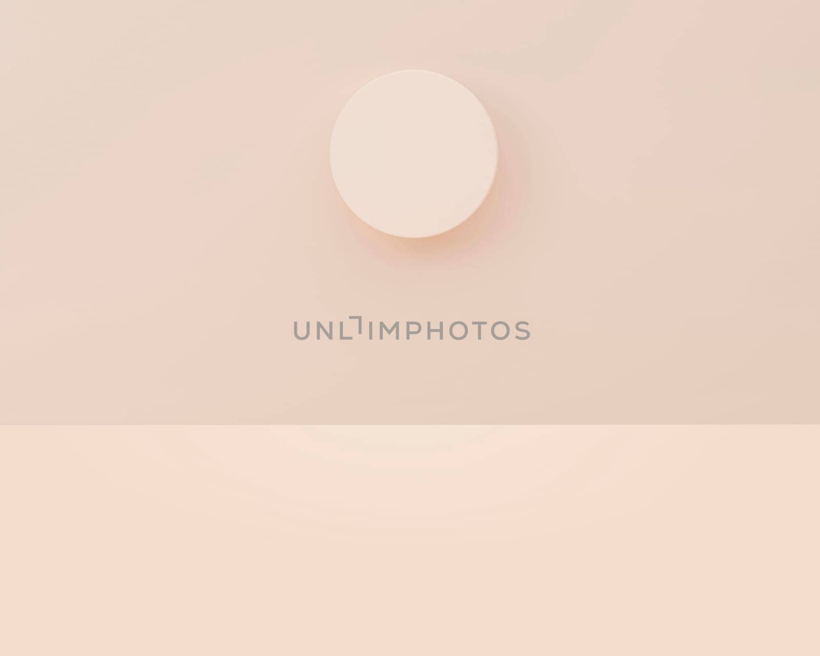 Pastel space in the interior For displaying products or exhibitions, 3D rendering