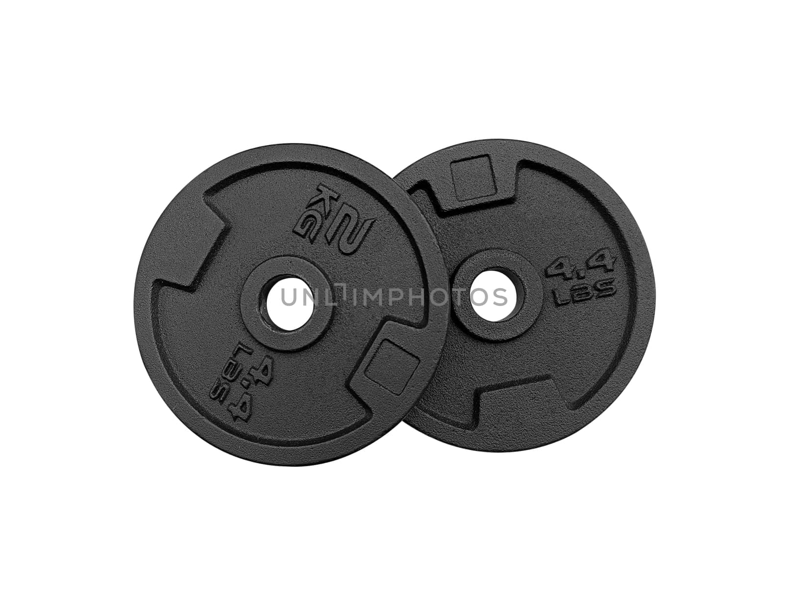 dumbbell discs isolated on white background