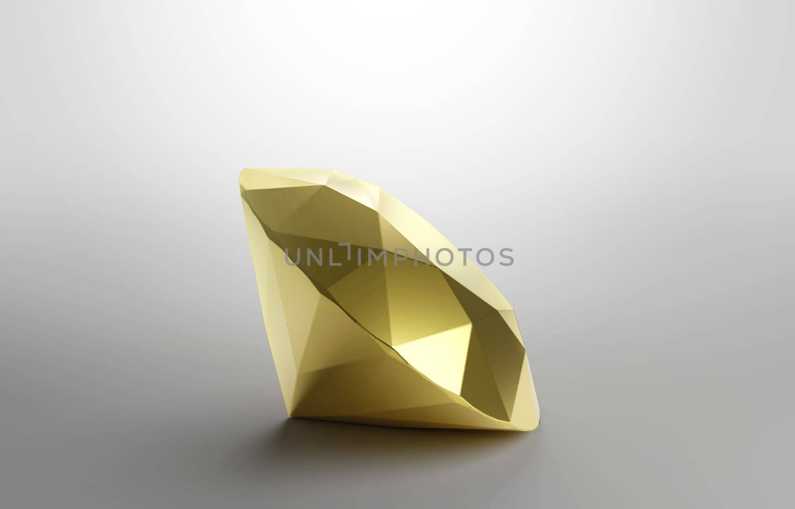 Gold dazzling diamonds on a grey background. 3d render