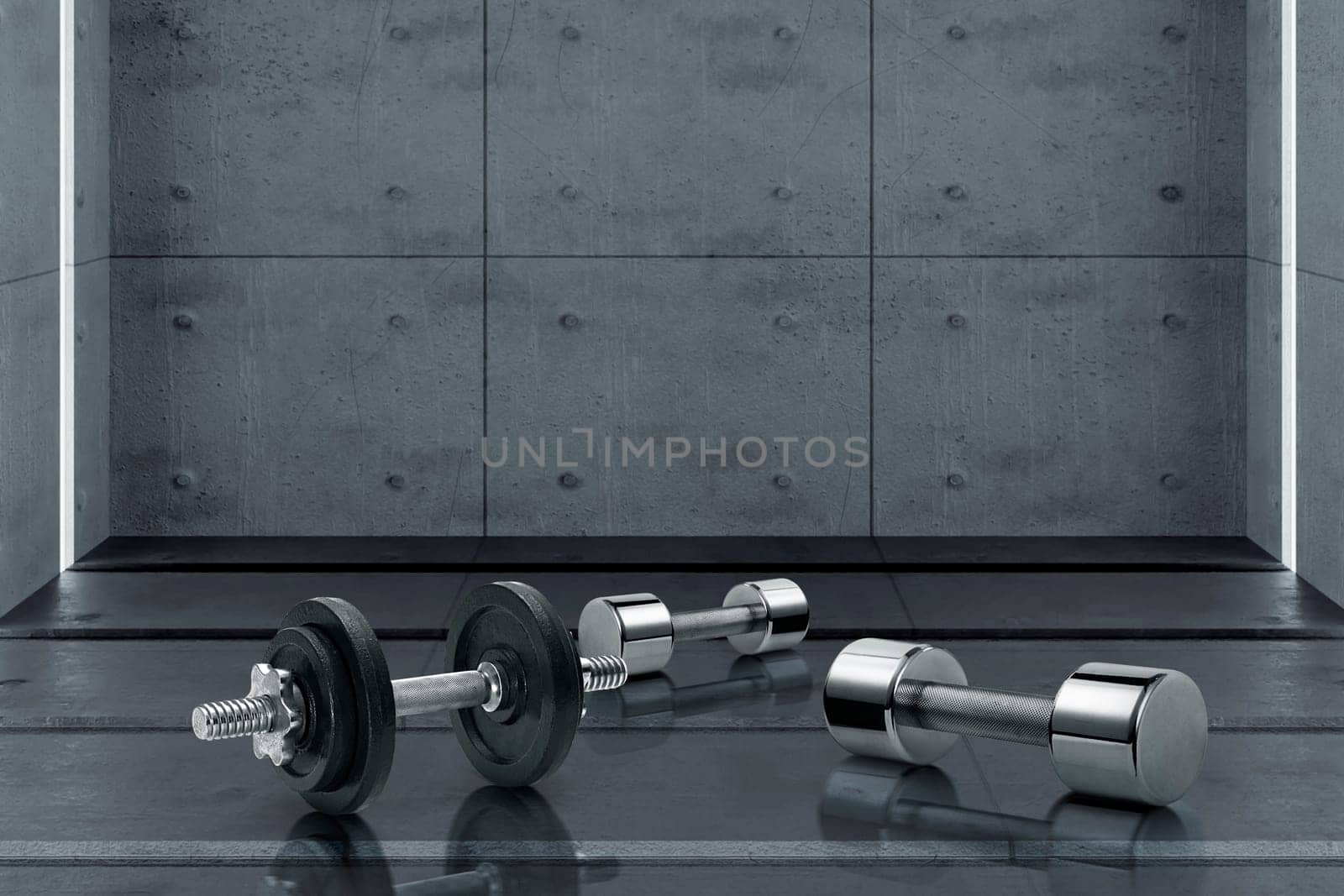 Image of barbell in the gym. The concept of sport and healthy lifestyle