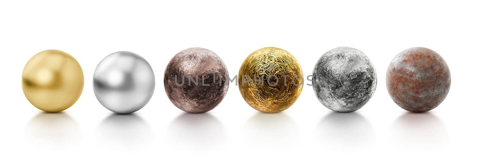 isolated steel metal ball on white background. 3d render