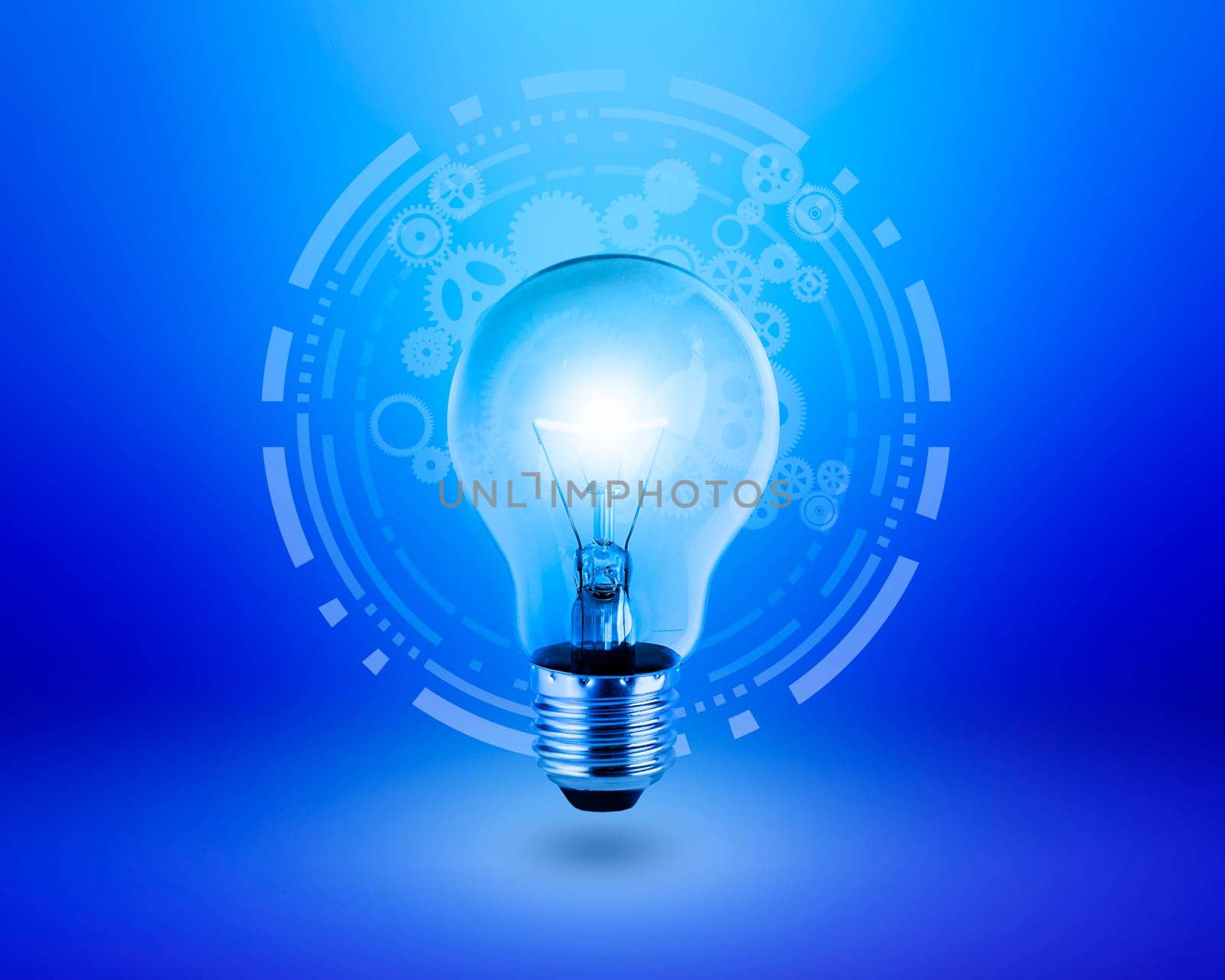 Light bulb in, new ideas with innovative technology and creativity. creative idea with sparkling light bulbs
