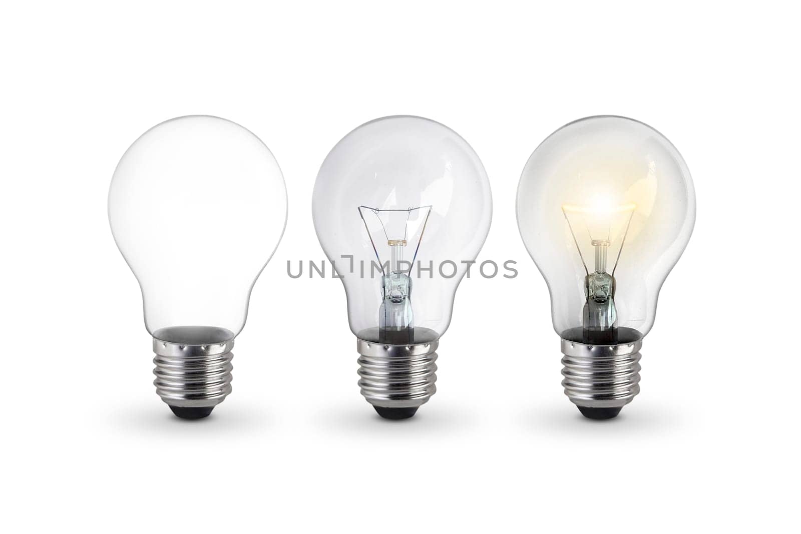 lighted bulb isolated on white background