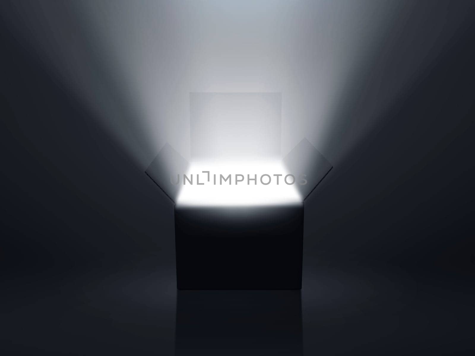 Open Empty Cardboard Box Isolated on White Background