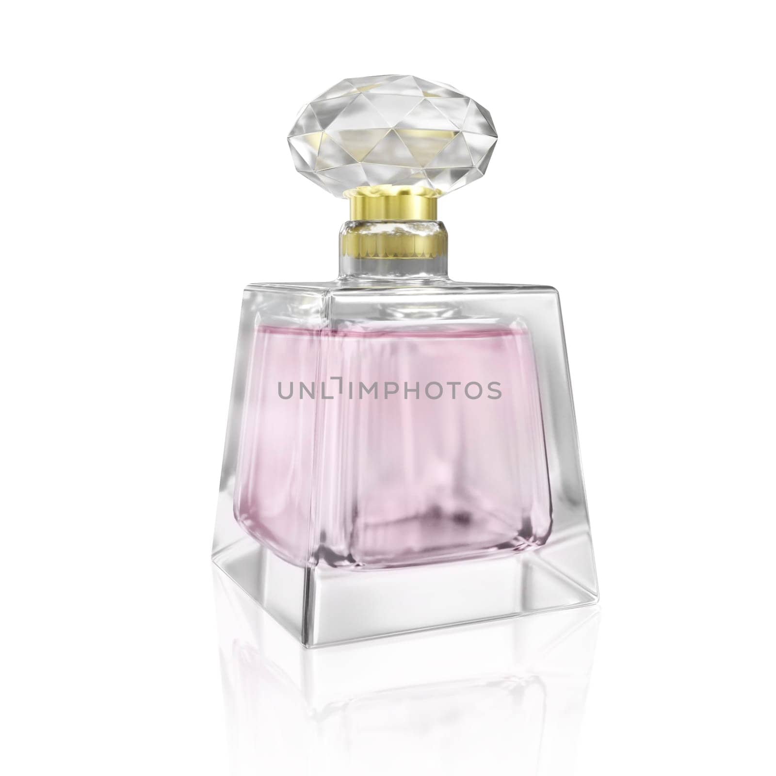 Perfume bottle on a white background. 3d render
