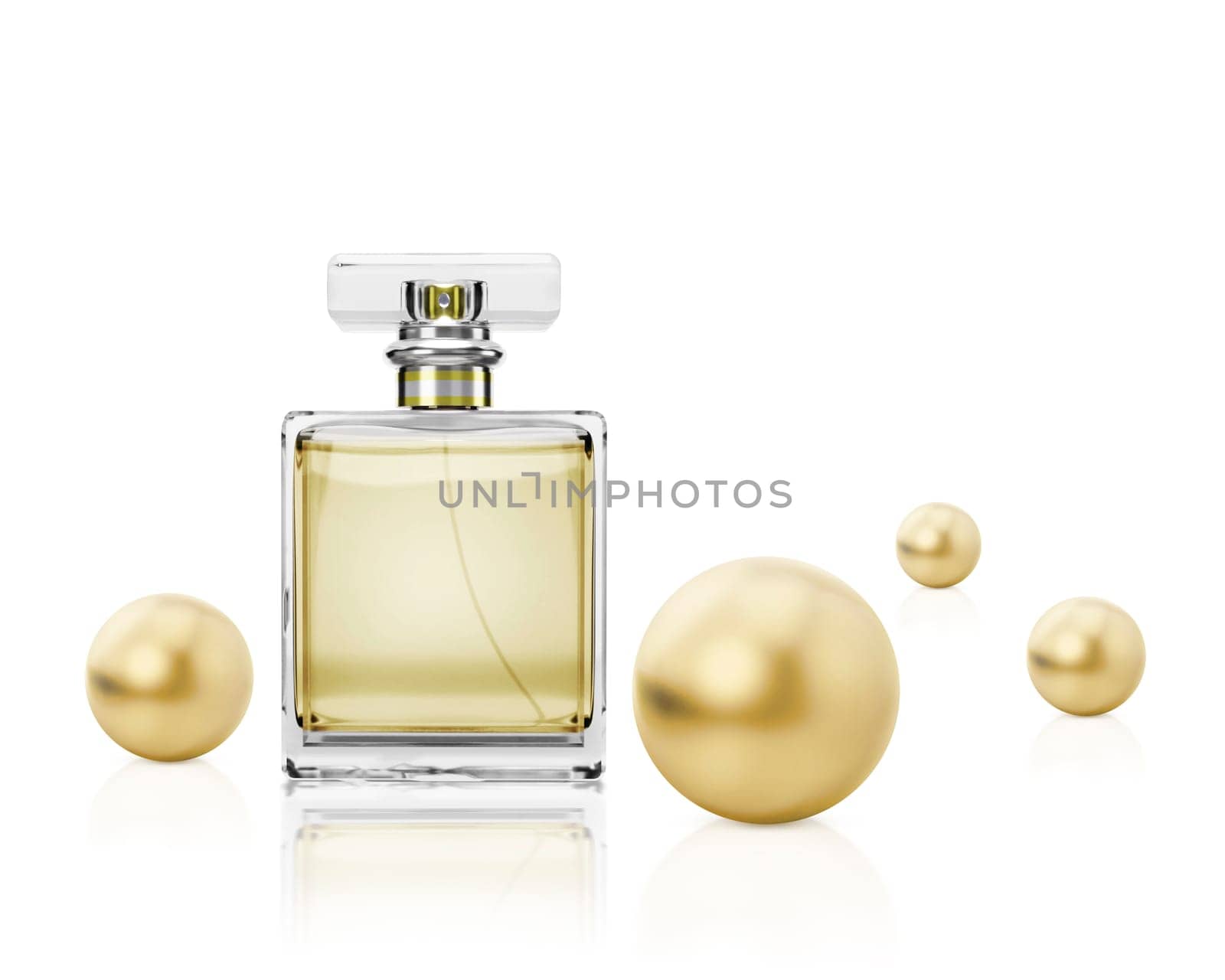 Perfume bottle on a white background. 3d render