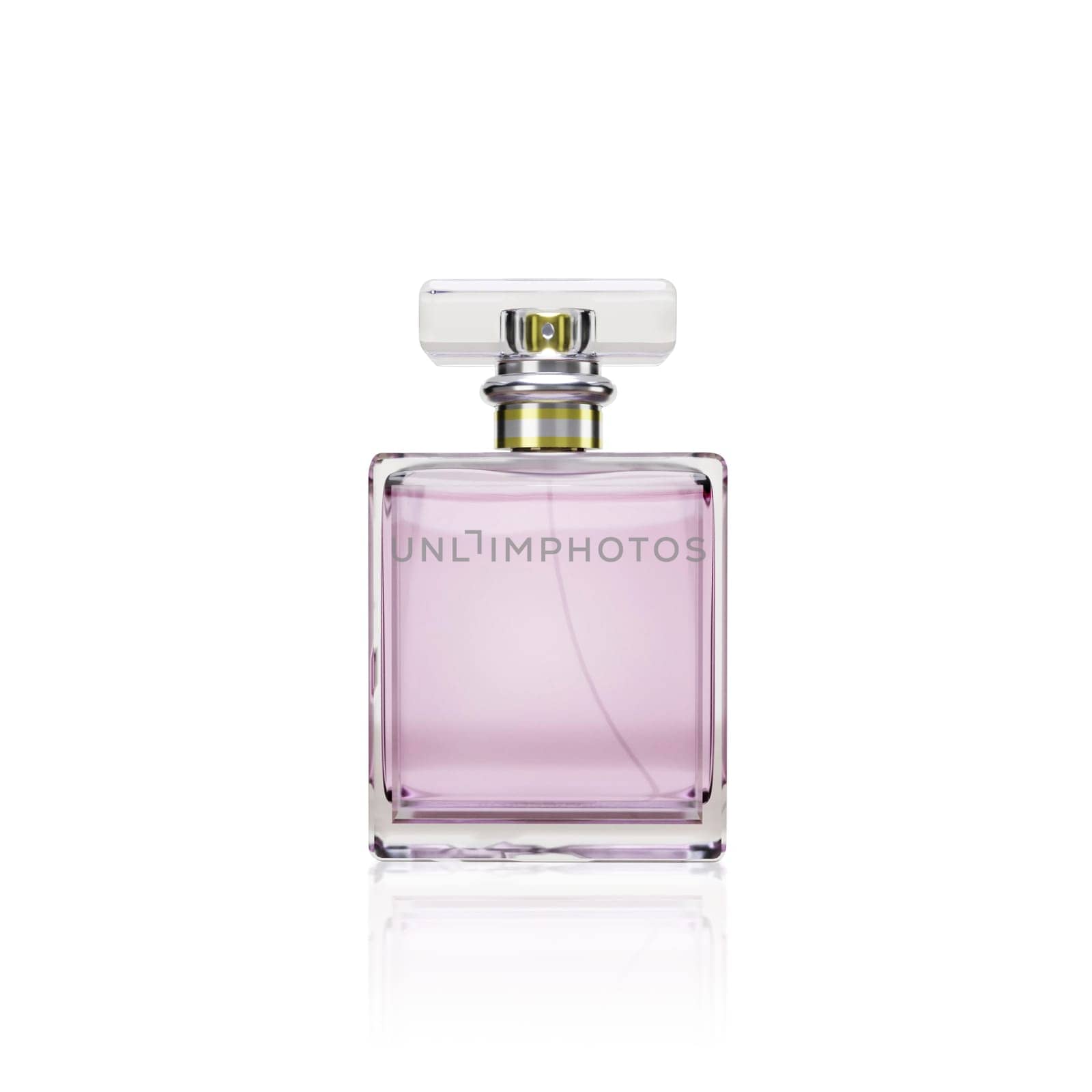Perfume bottle on a white background. 3d render