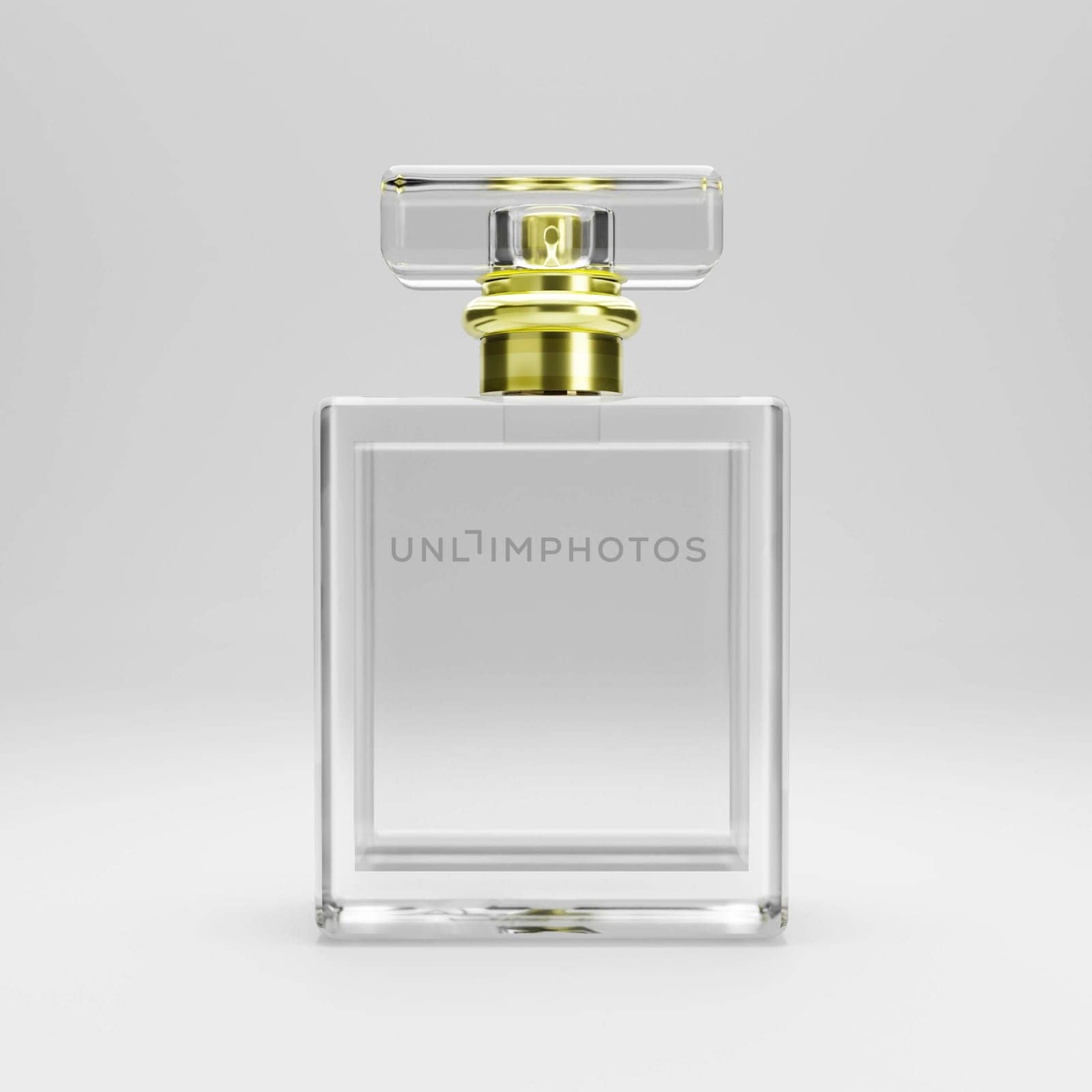 Perfume bottle on a white background. 3d render