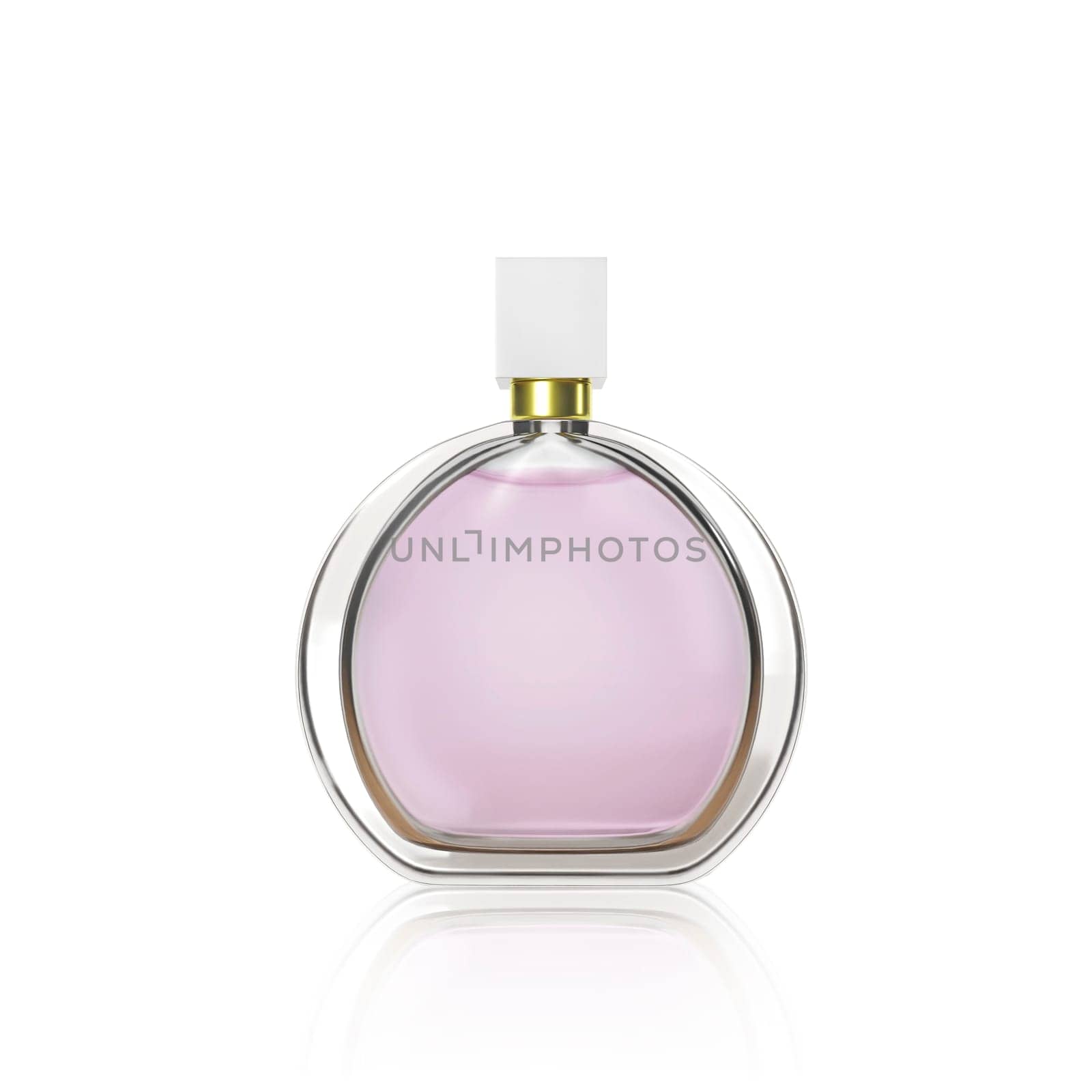 Perfume bottle on a white background. 3d render