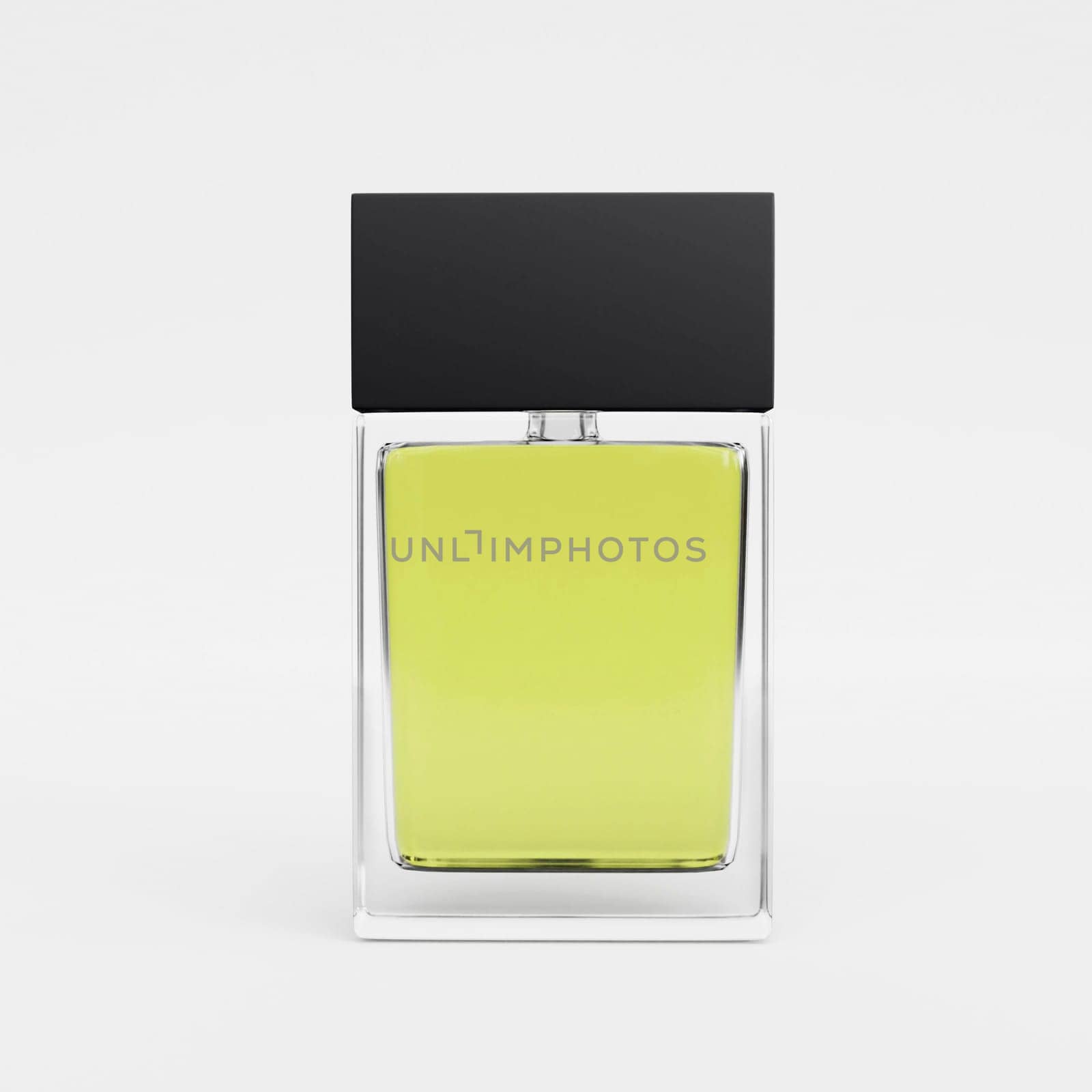 Perfume bottle on a white background. 3d render